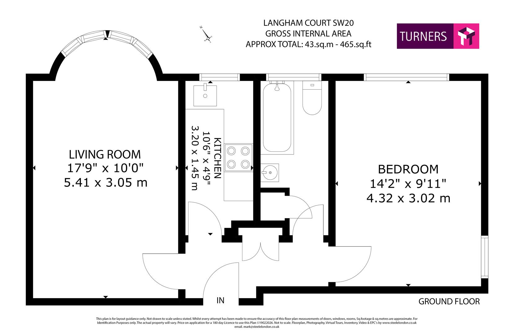 Flat 17, Langham Court, Wyke Road, London floorplan