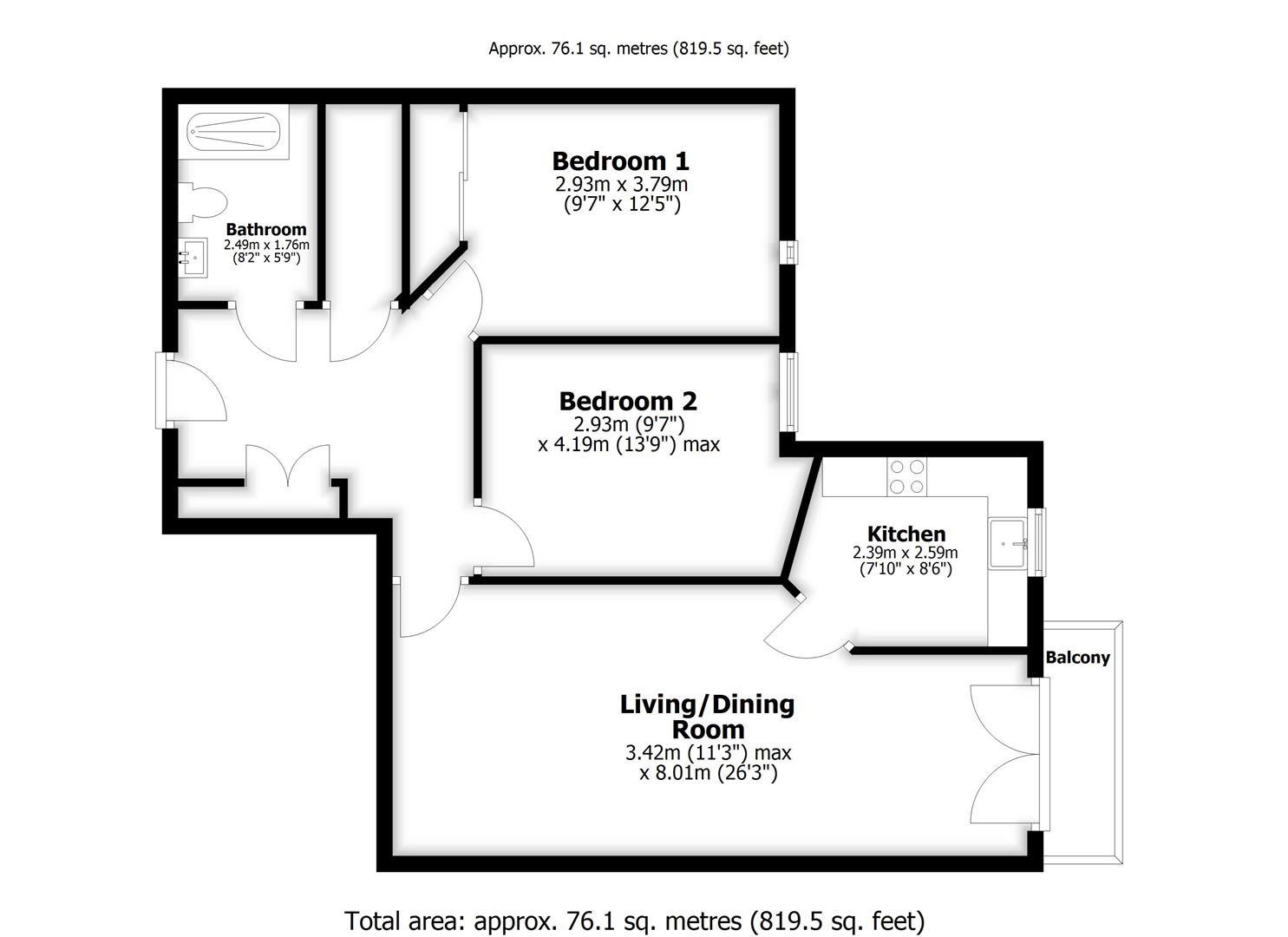37, Adlington House, Slade Road, Portishead floorplan