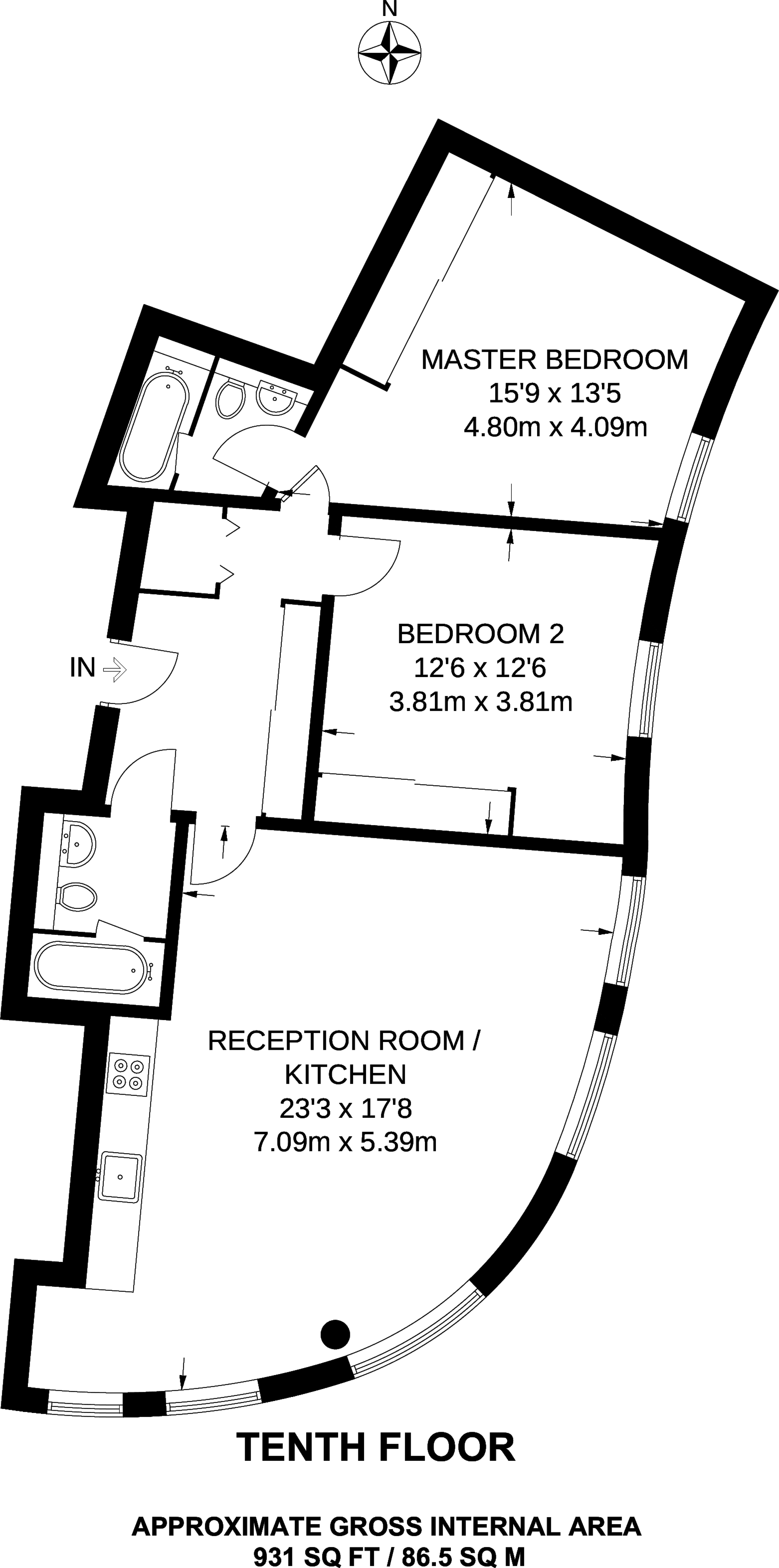 2 Bedrooms Flat to rent in Columbia West, Canary Wharf, London E14