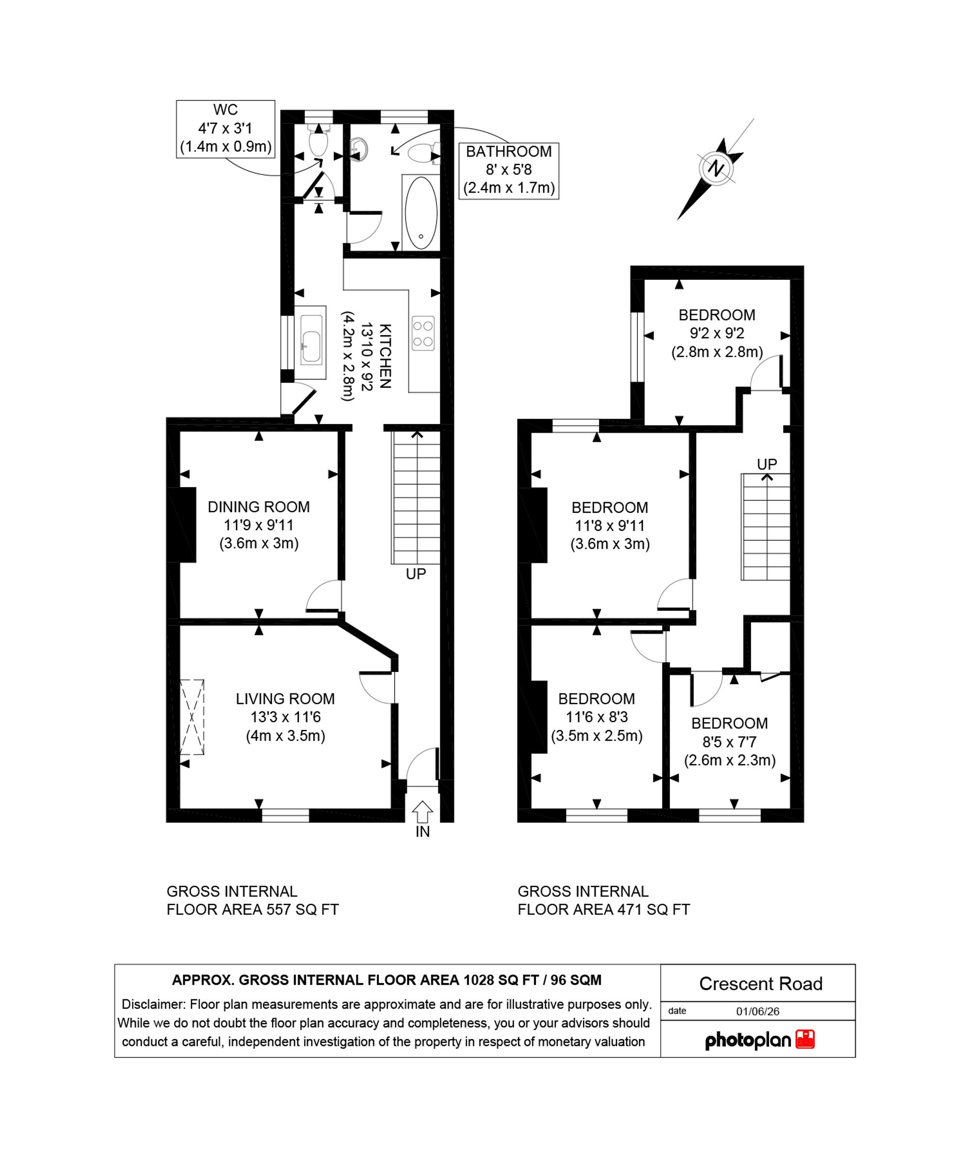 99 Crescent Road, London floorplan