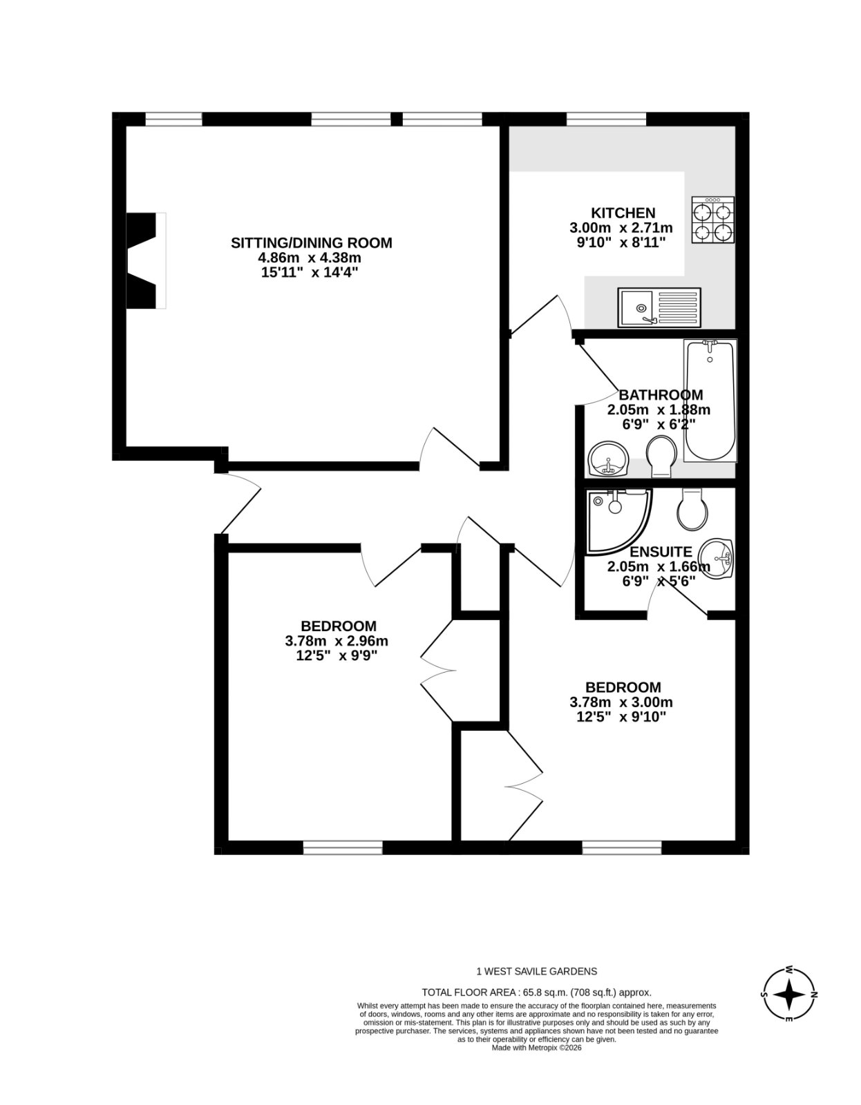 1/5 West Savile Gardens, Edinburgh floorplan