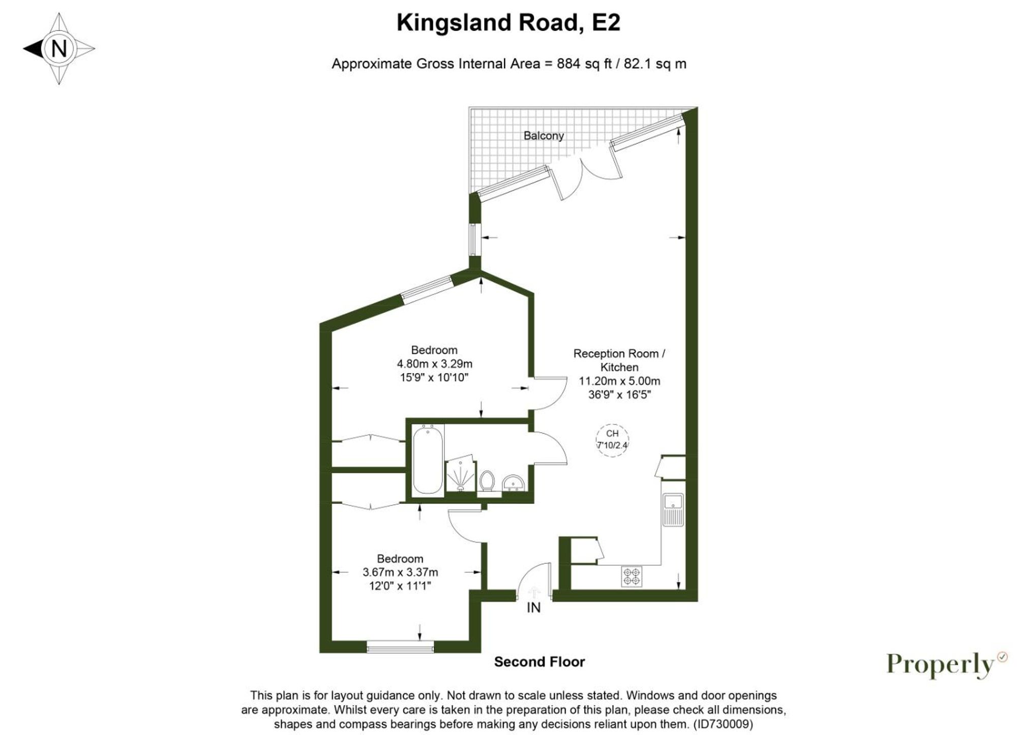 Flat 6, 96 Kingsland Road, London floorplan