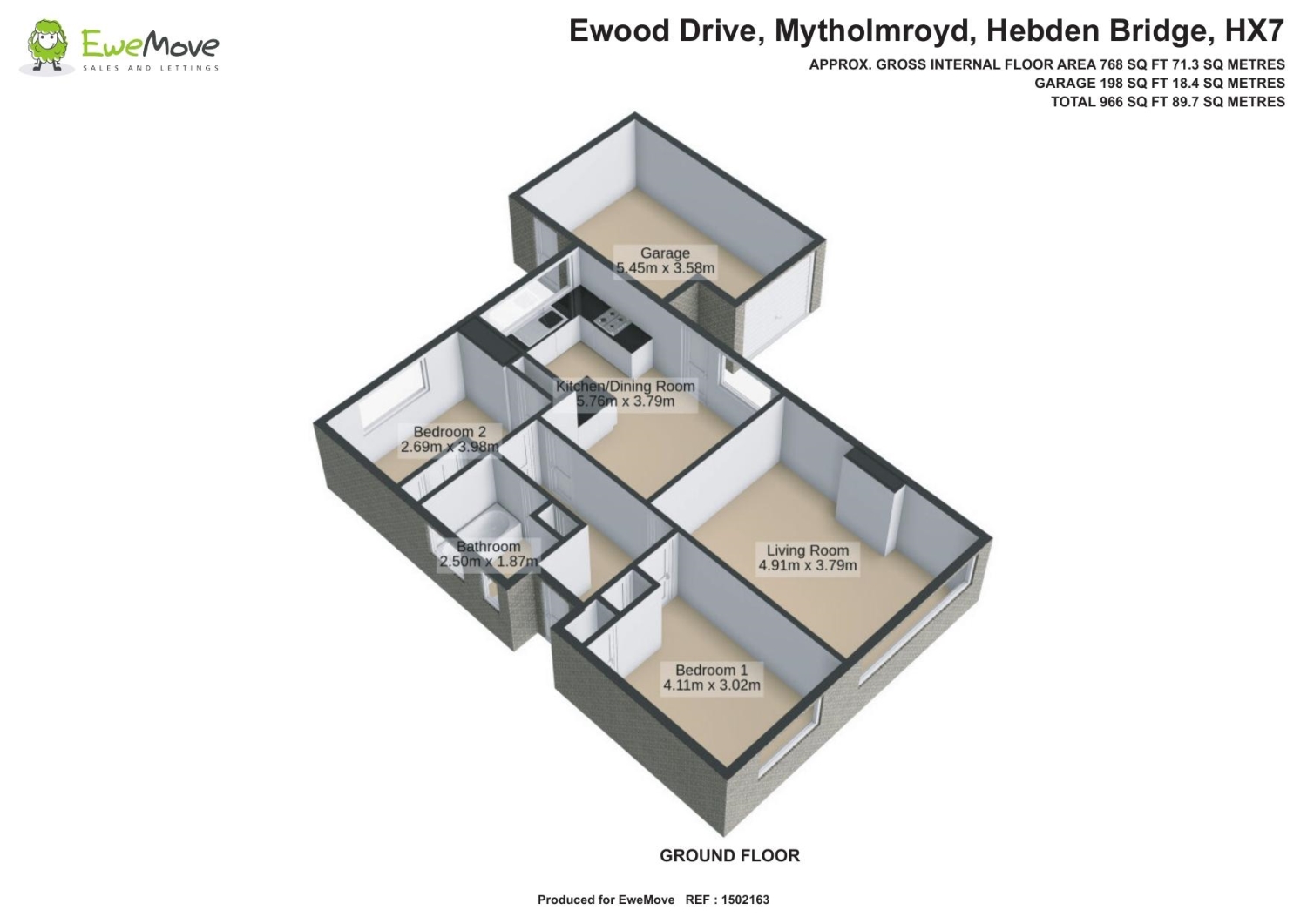 3, Ewood Drive, Hebden Bridge floorplan