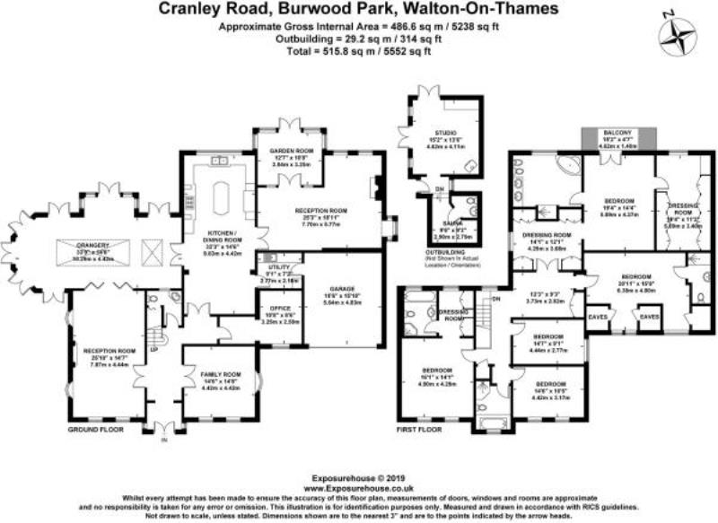 5 Bedrooms Terraced house to rent in Cranley Road, Burwood Park, Hersham, Walton-On-Thames KT12