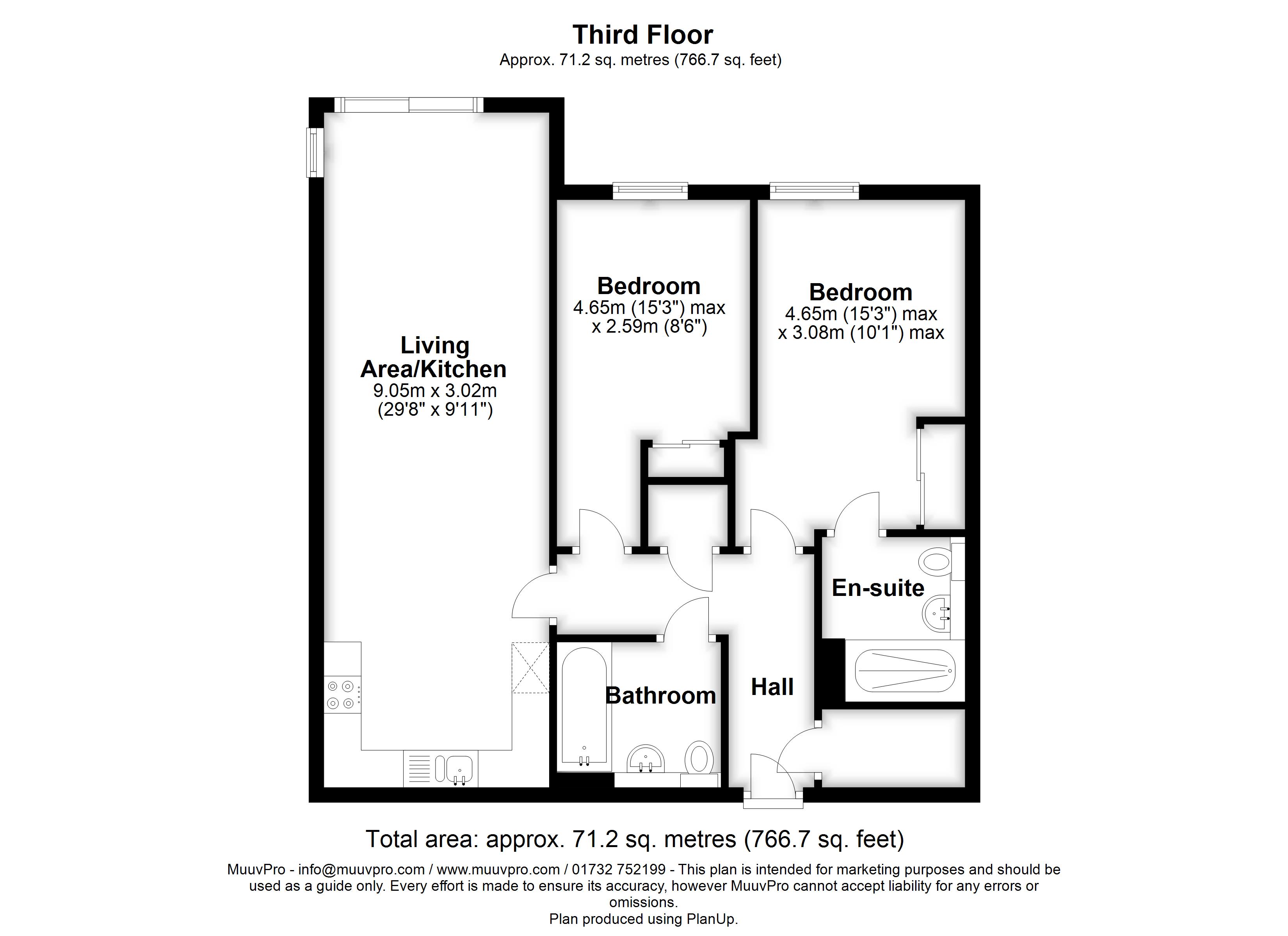 100 Oak House, Victory Park Road, Addlestone floorplan