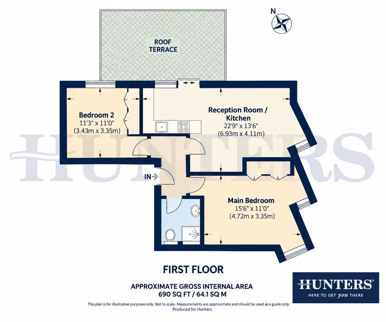 Flat 3 Navy Rose Apartments, 1C, Hazelwood Avenue, Morden floorplan