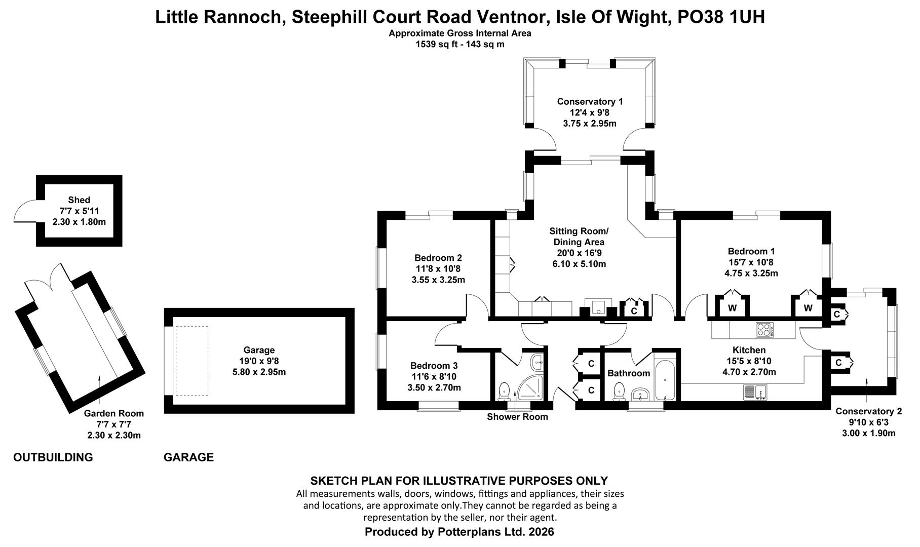 Little Rannoch, Steephill Court Road, Ventnor floorplan