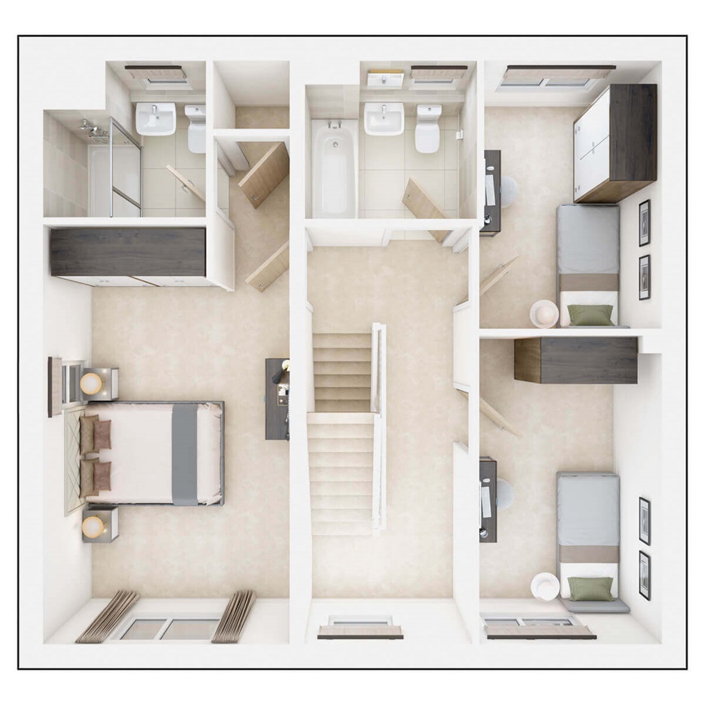 The Aireton - Plot 84, Capstone Oaks, North Dane Way, Lordswood, Chatham floorplan