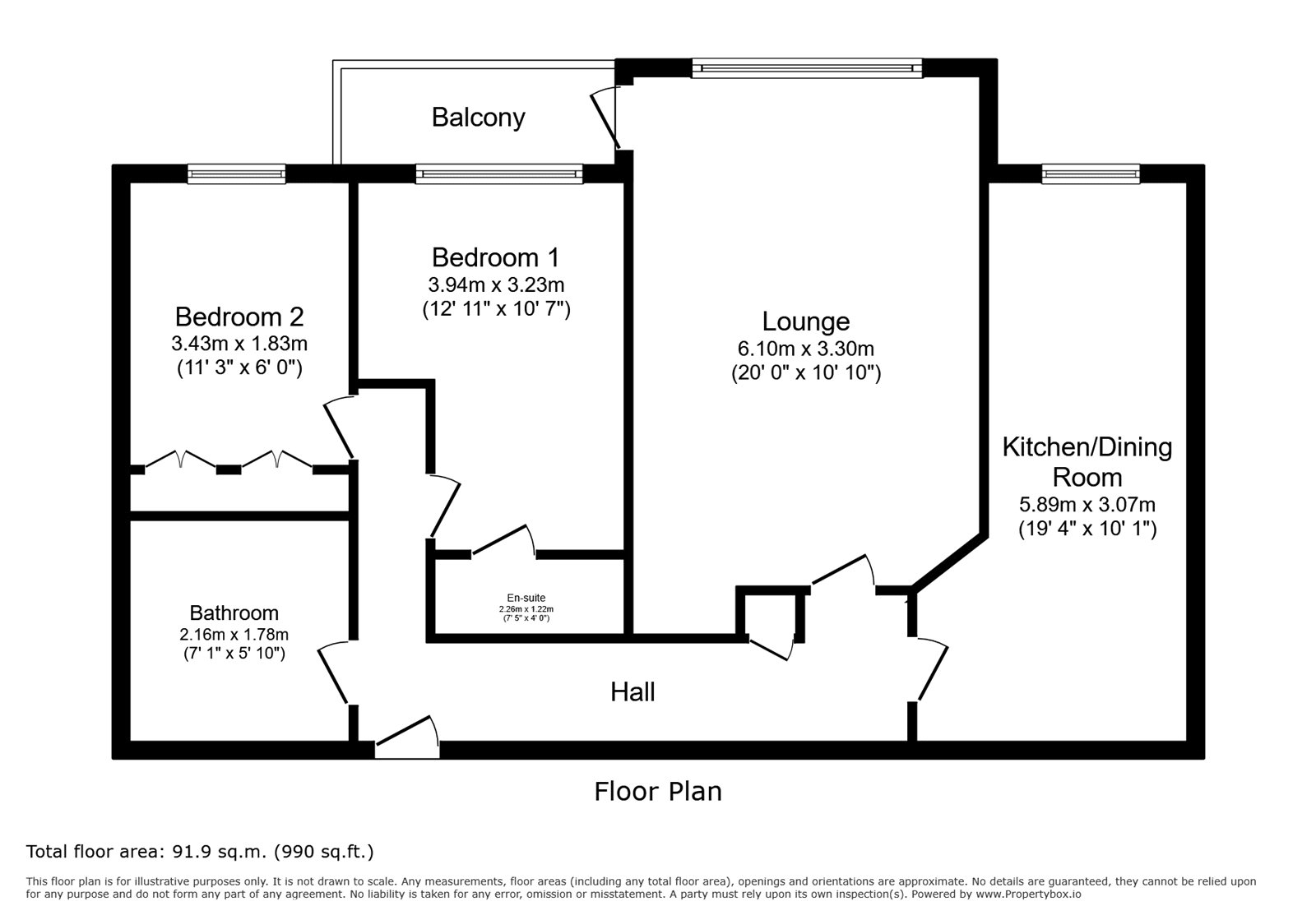 Flat 25, Knightsbridge Court,, Connaught Gardens East, Essex floorplan