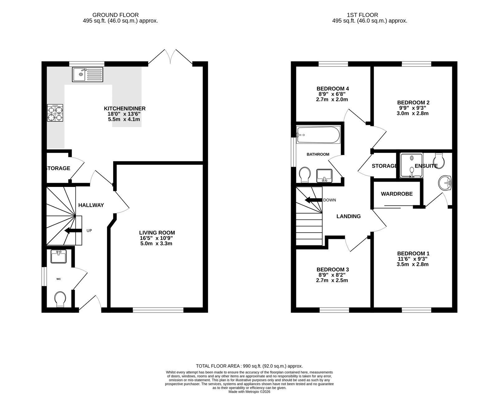 99, Manor Road, Newent floorplan
