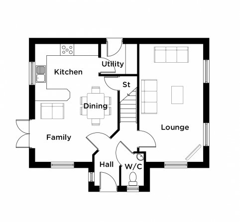 Plot 318 The Bromley, Meadow Gate, Thornton-Cleveleys floorplan
