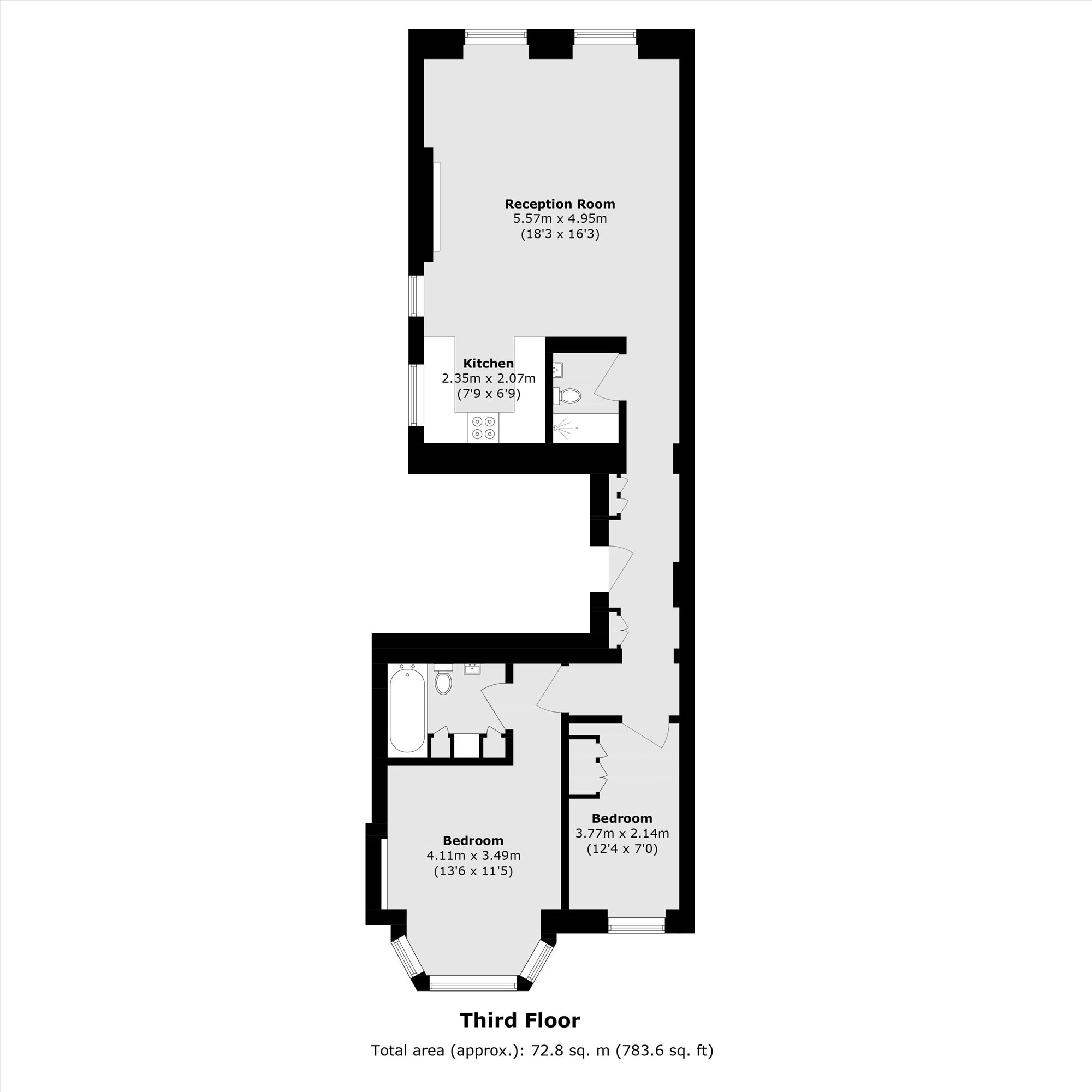 Flat 4, 24, Bolton Gardens, London floorplan