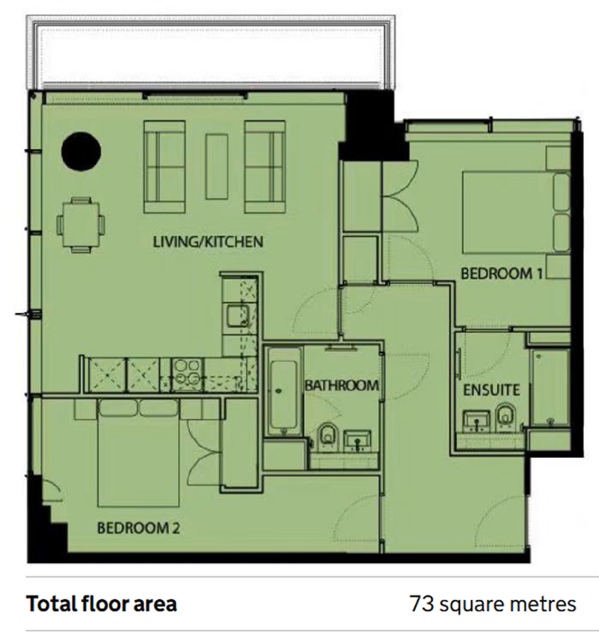 Flat 1605, Landmark East Tower, London floorplan