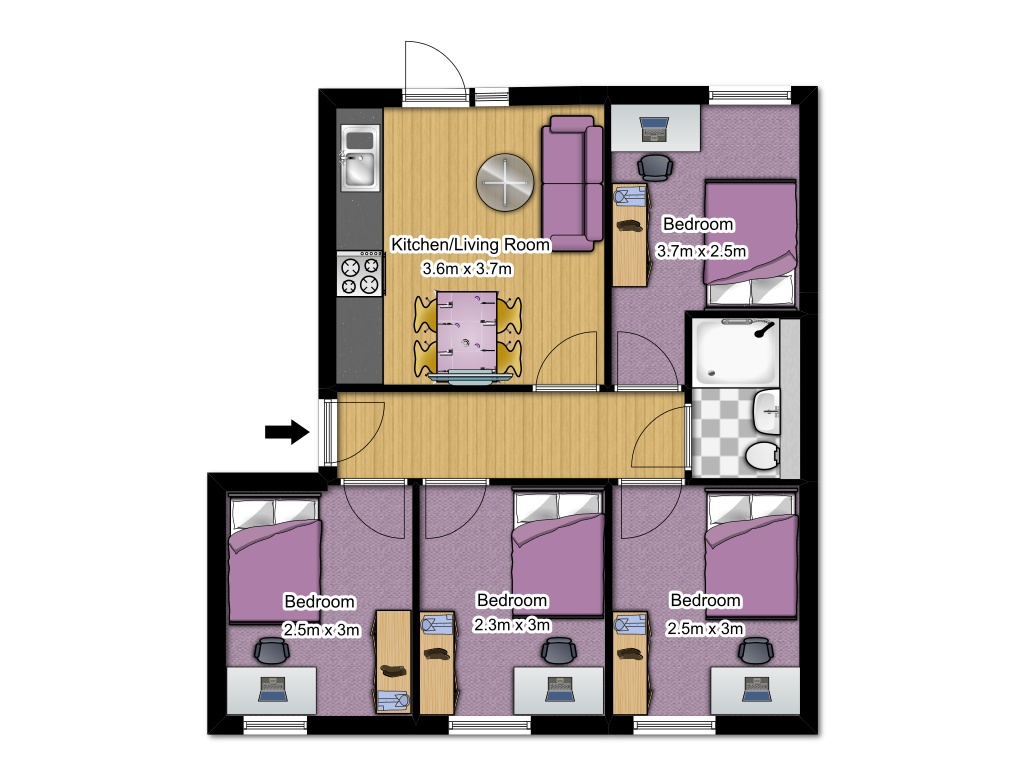 Flat 6,, The Platform, Montpelier floorplan