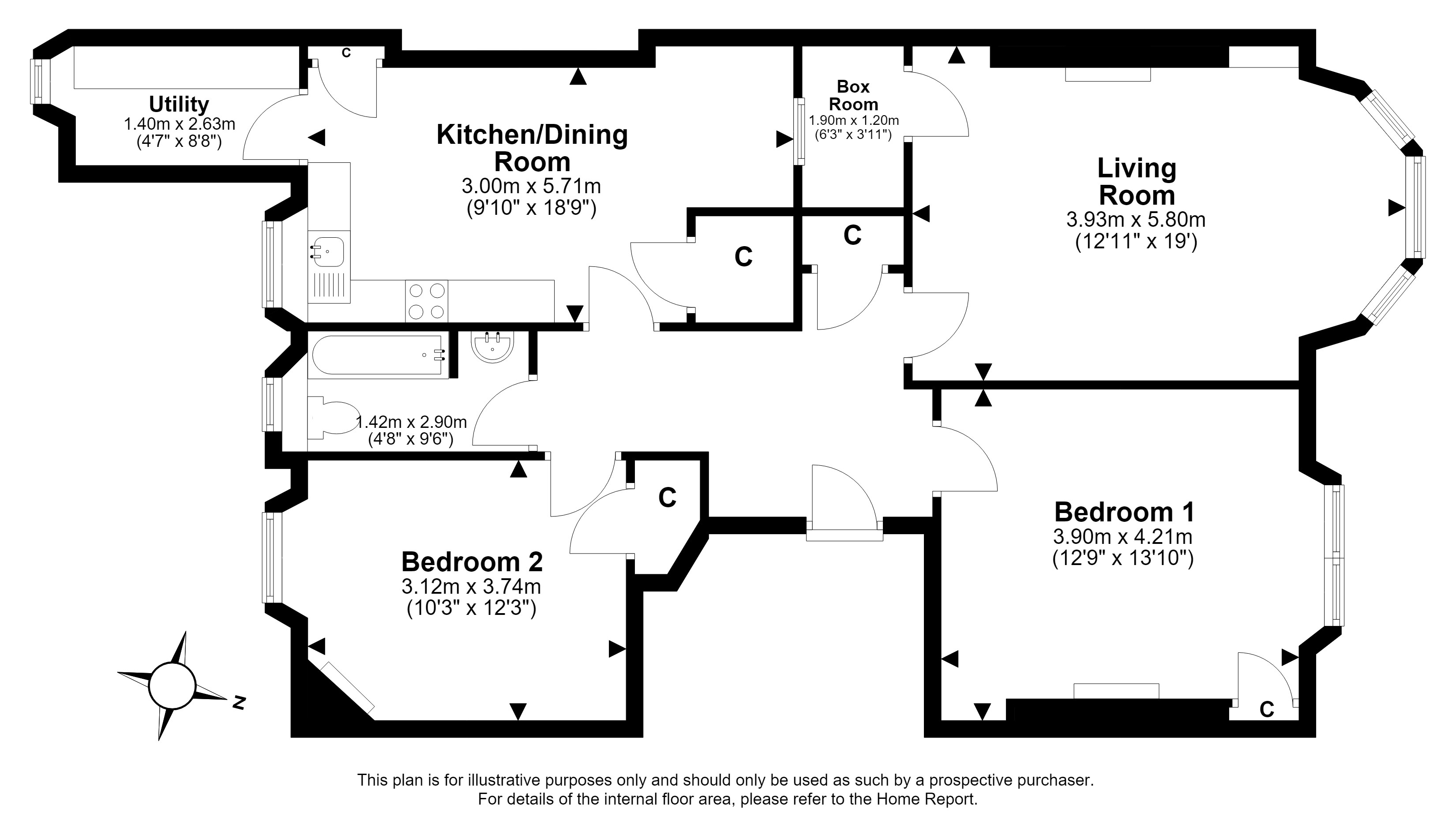 6 (2F2), West Savile Terrace, Blackford, Edinburgh floorplan