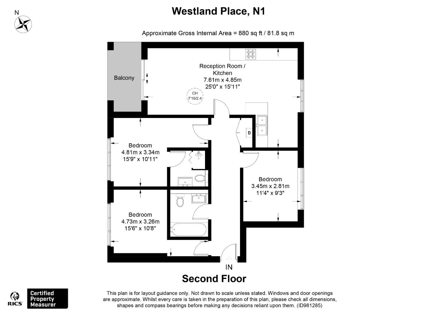 4 Pegaso Building, 22 Westland Place, London floorplan