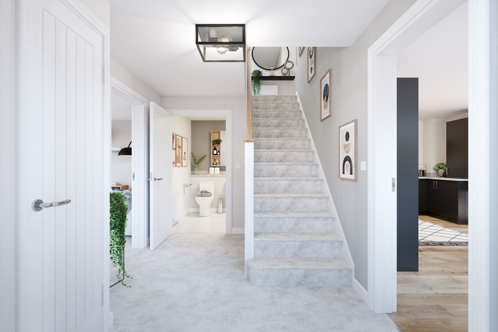 Property 2 of 13. A Welcoming Hallway With A Downstairs Toilet And Storage Space