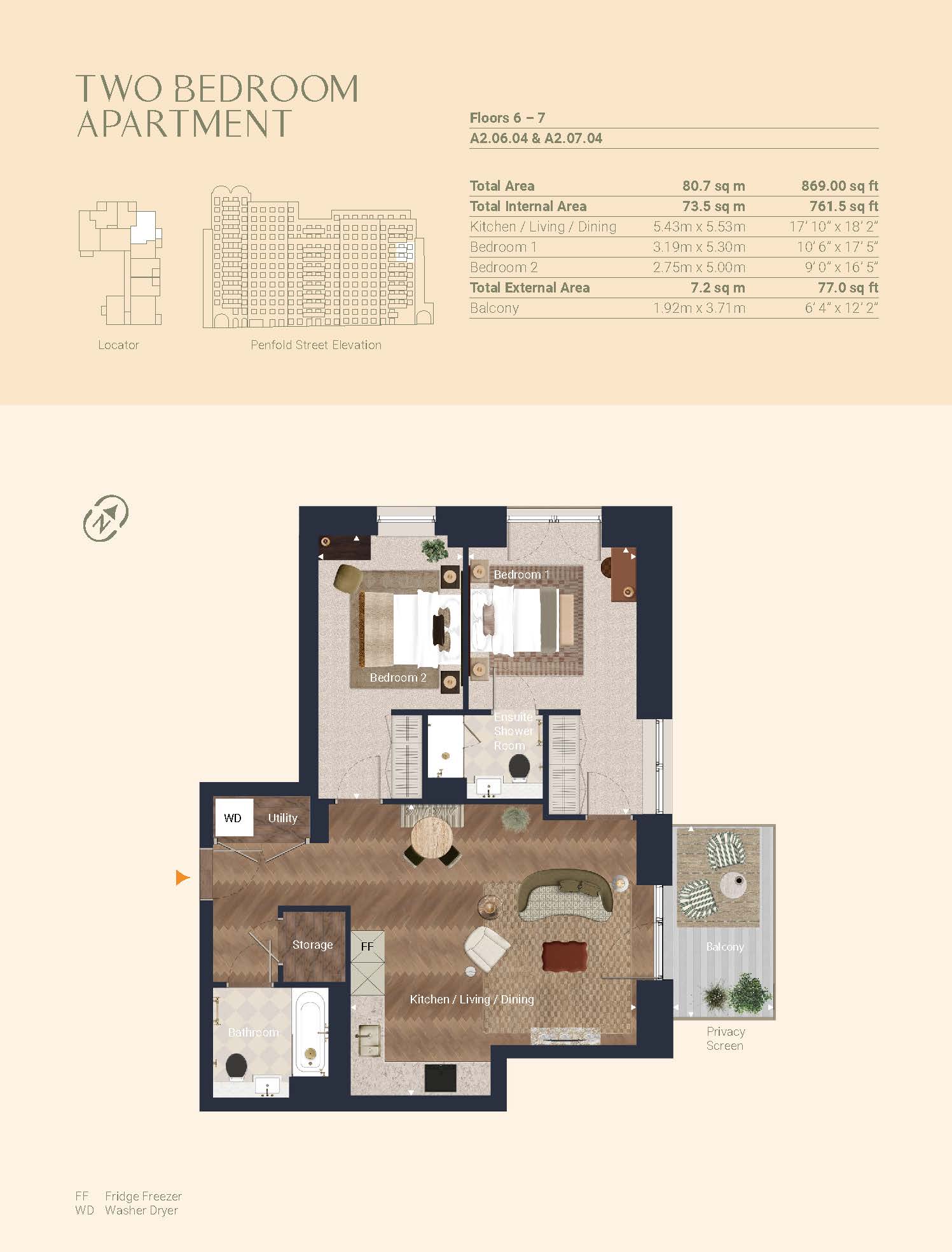A2.07.04 The Watling,, The Broadley, Marylebone floorplan