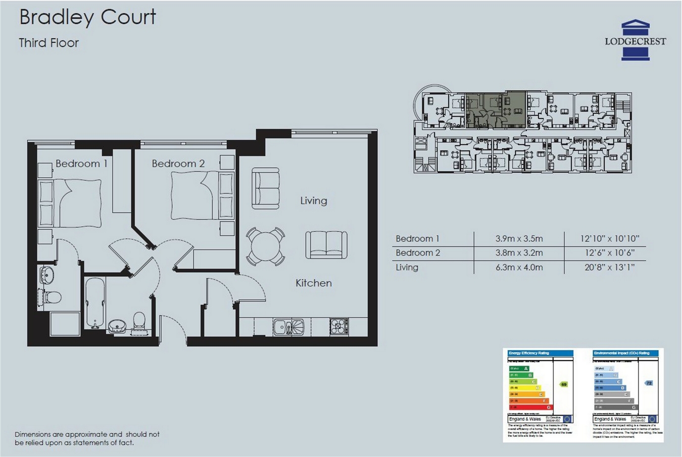 2 Bedrooms Flat to rent in Bradley Court, Knoll Road, Camberley, Surrey GU15