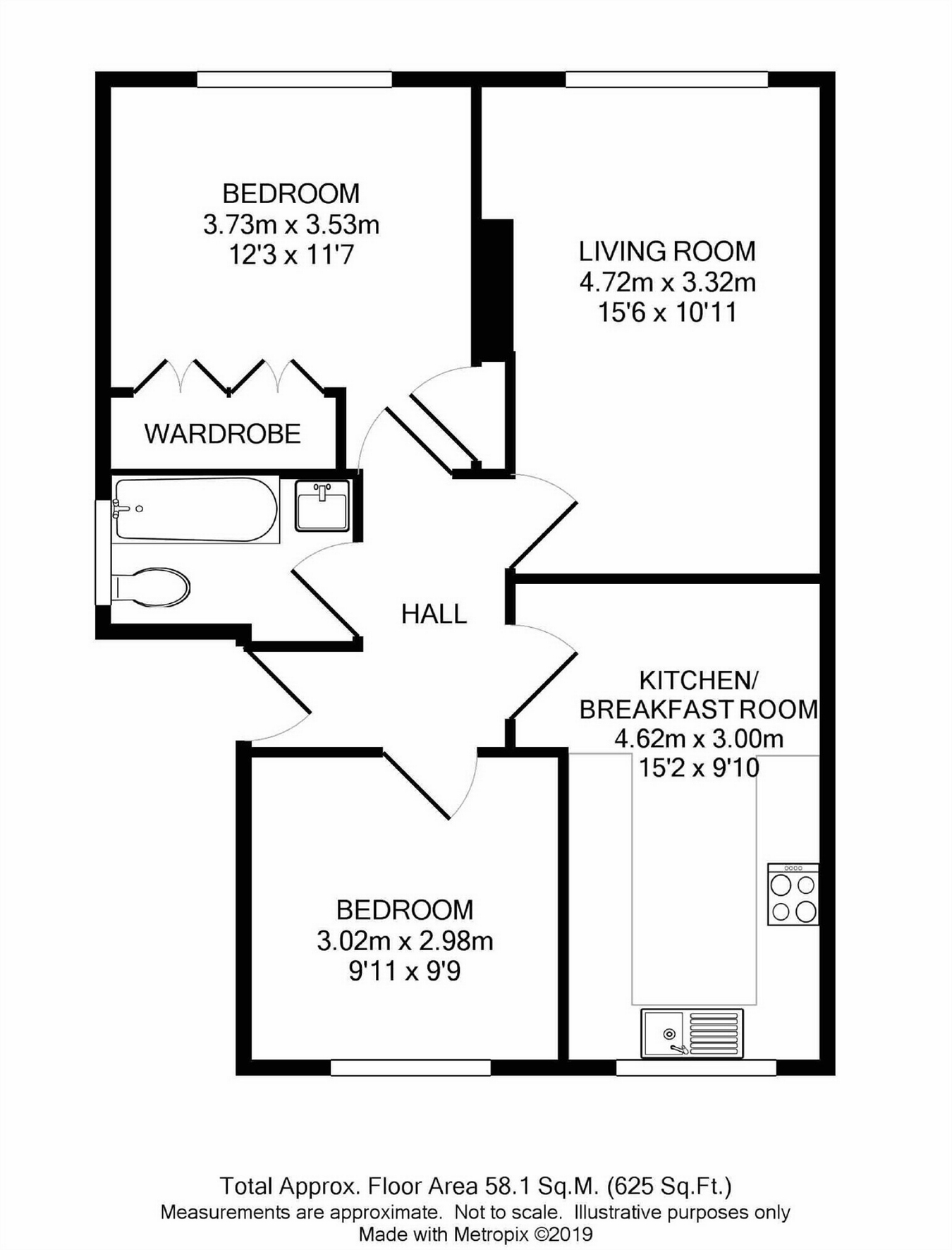 2 Bedrooms Flat for sale in Oak Grove, Lower Sunbury, Surrey TW16