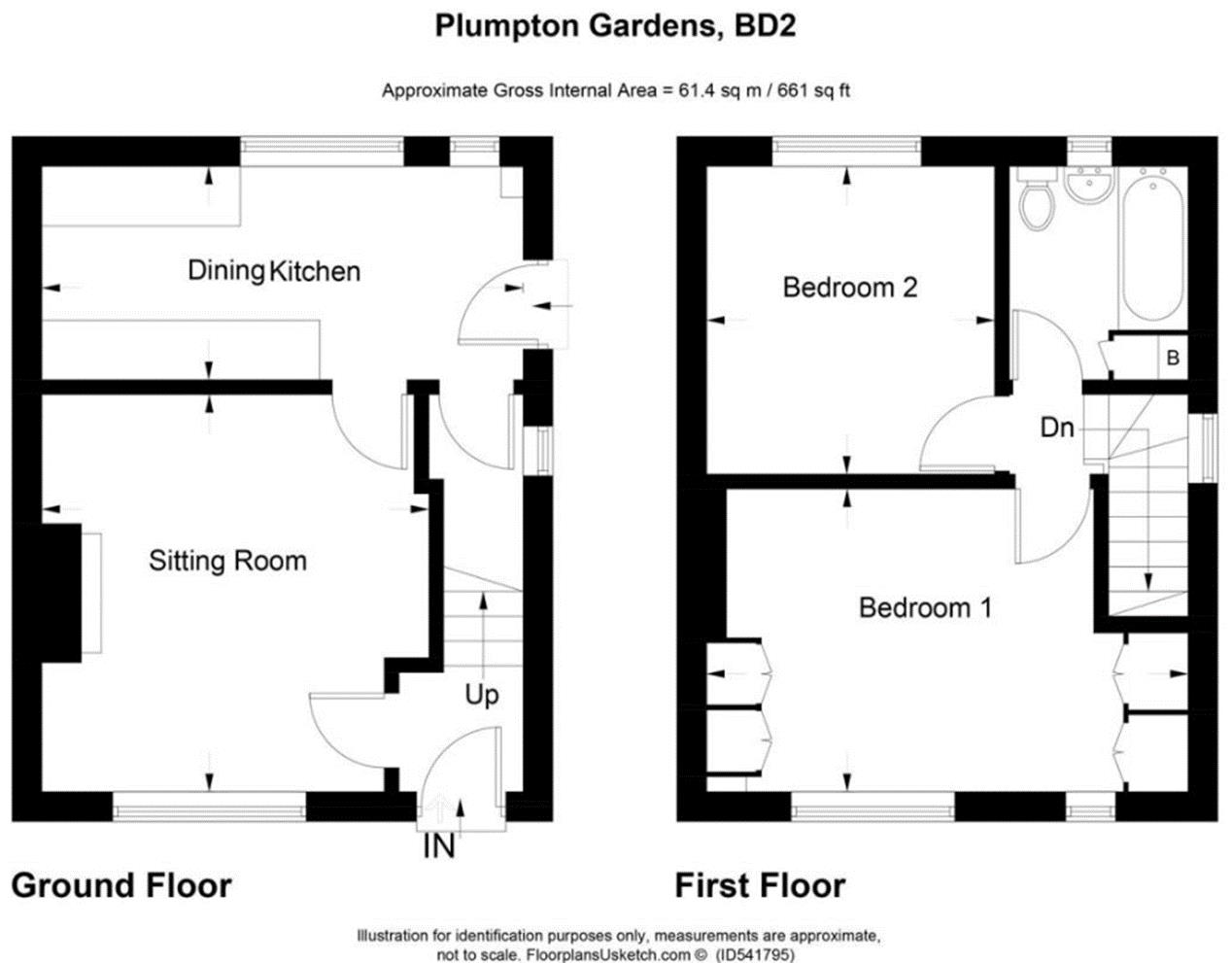 Plumpton Gardens, Wrose, Bradford BD2, 2 bedroom semidetached house