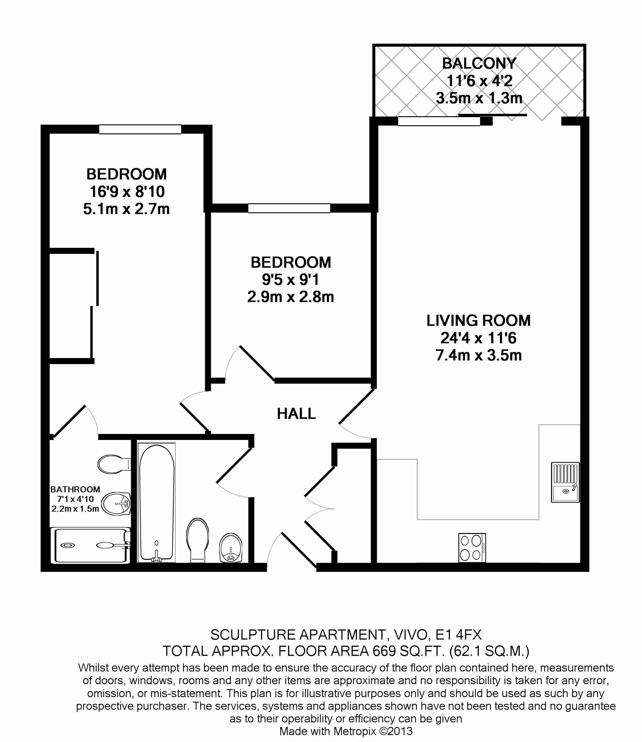Flat 306, Sculpture House, 4, Killick Way, London floorplan