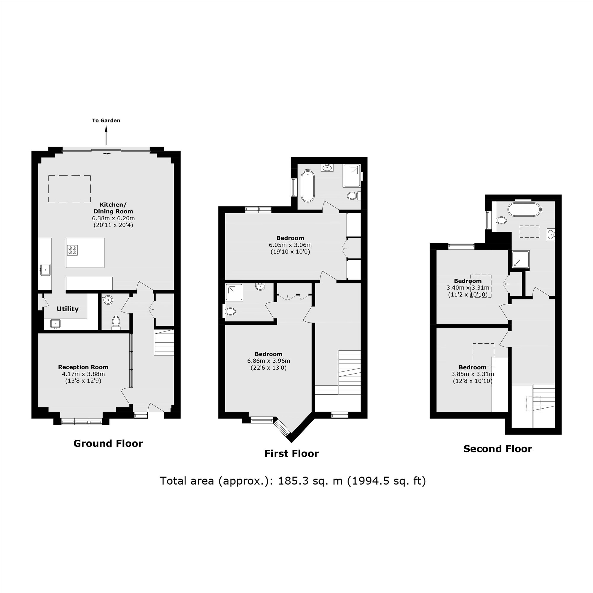 6, Winston Close, Raynes Park floorplan