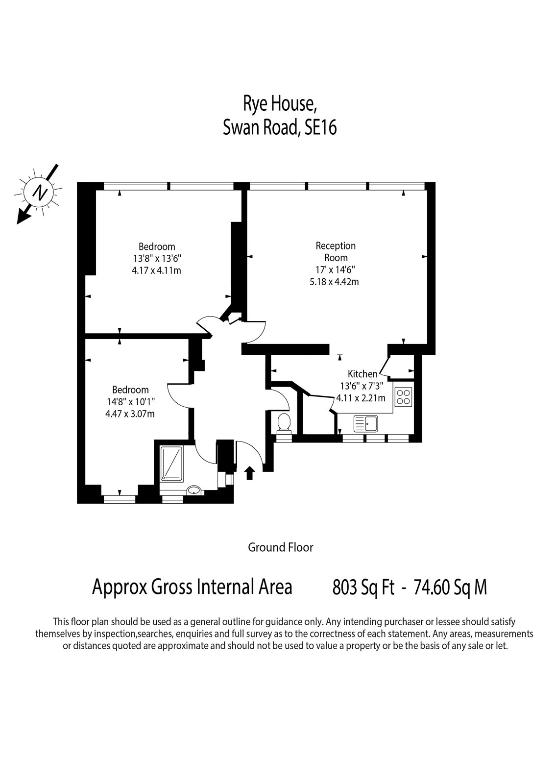 Flat 1, Rye House, London floorplan