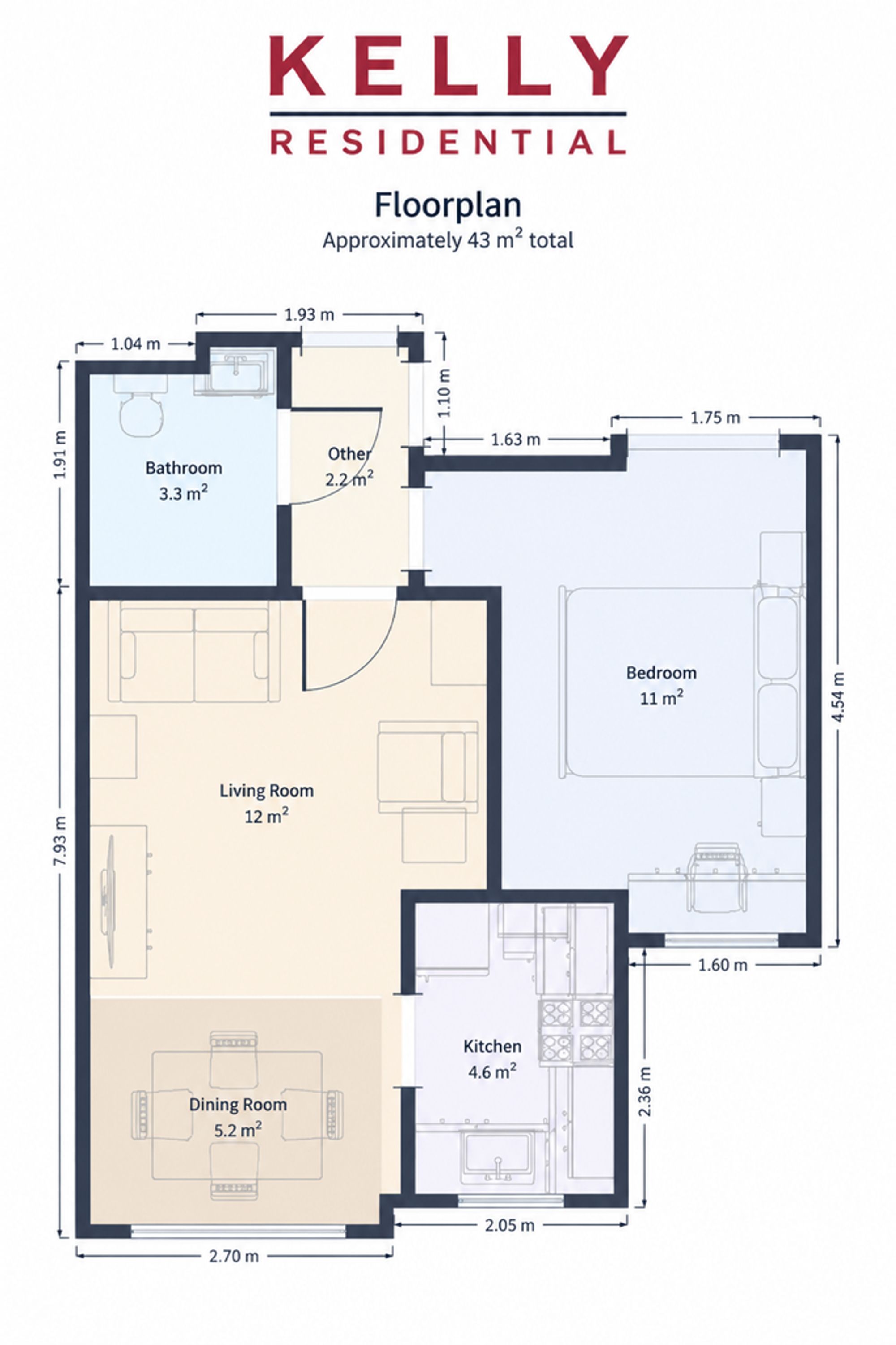 Flat 47, Muirfield Court, Glasgow floorplan
