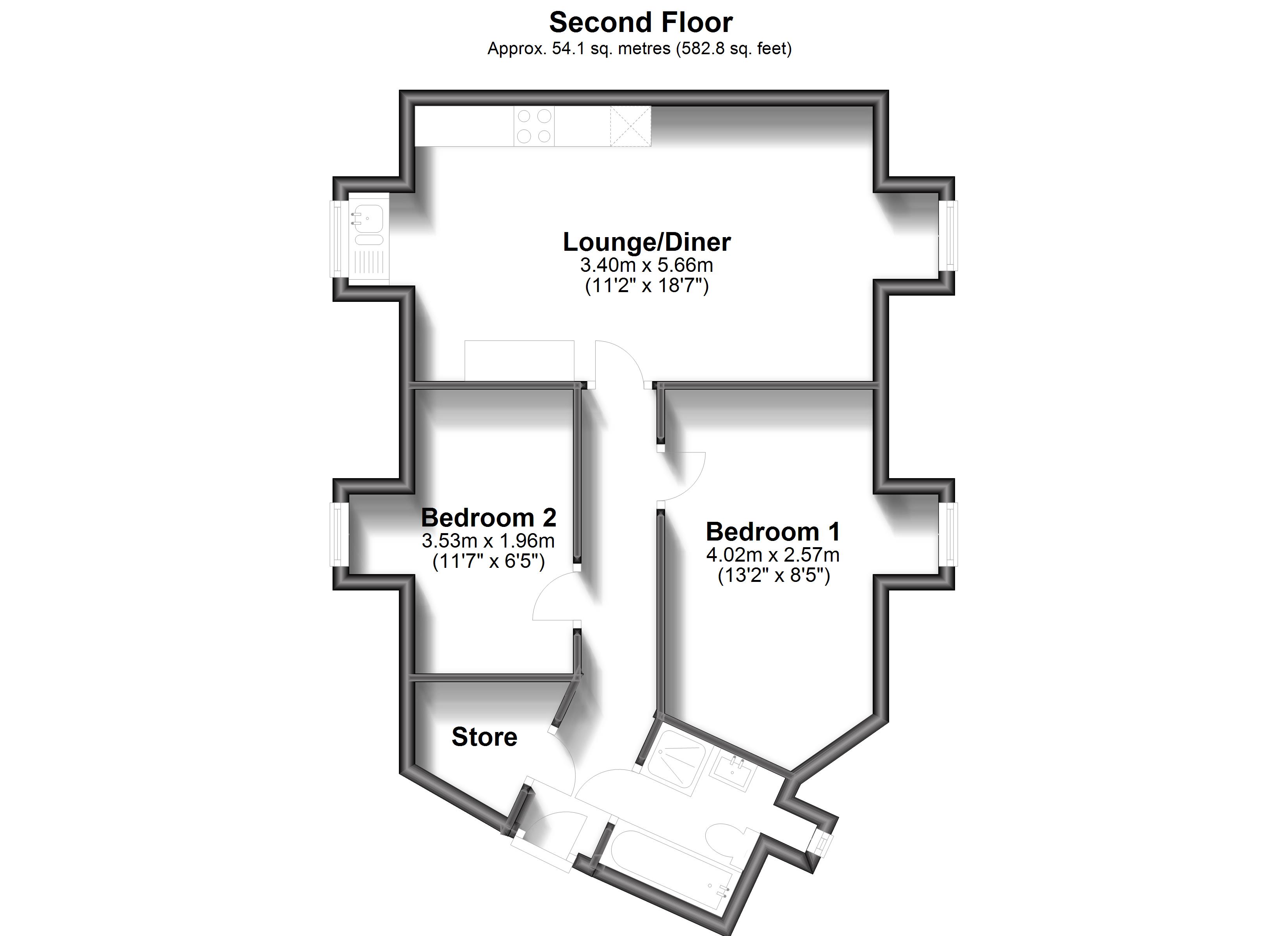Flat 6, Bader House, Hangar Drive, Chichester floorplan