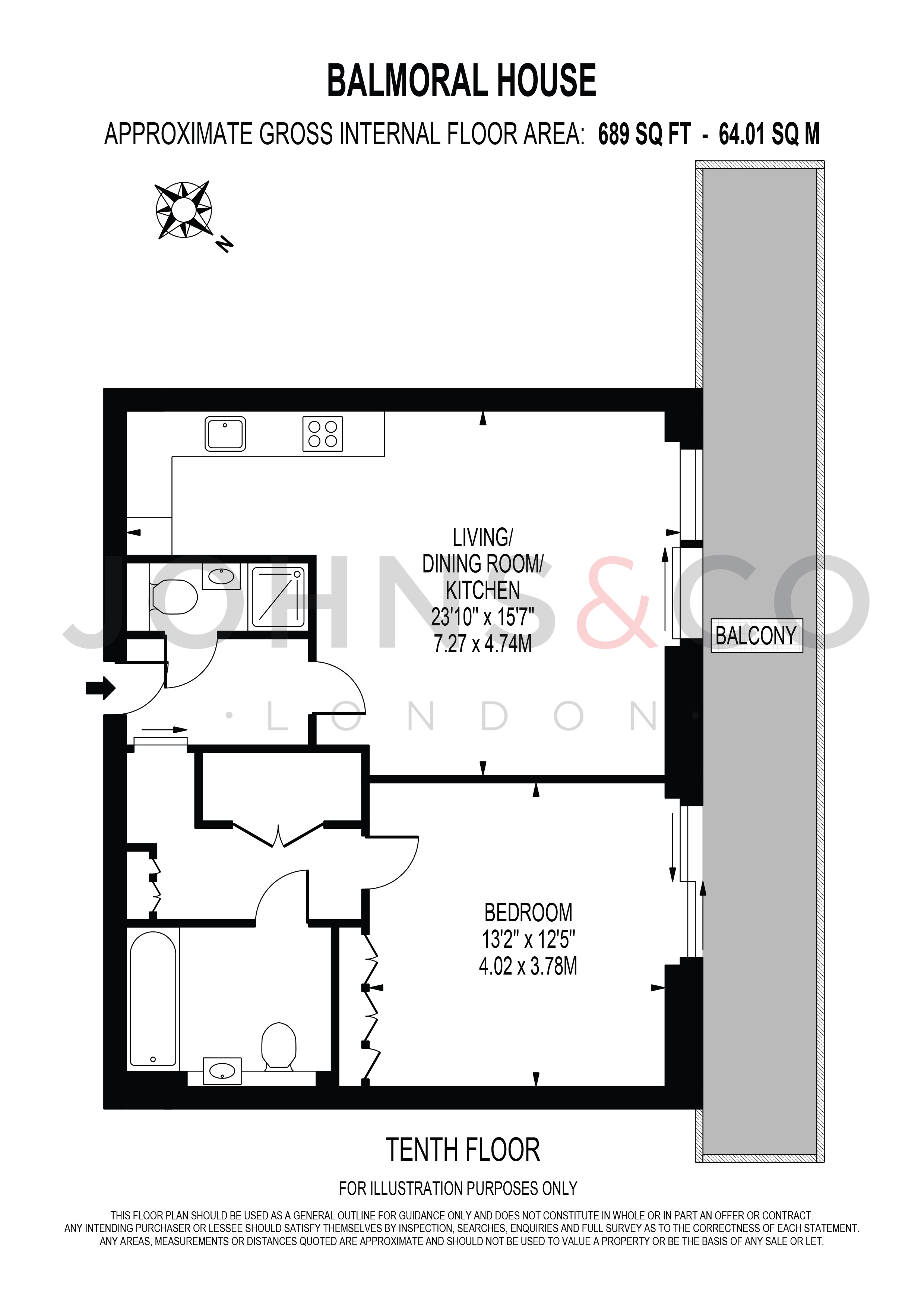 86 Balmoral House, Earls Way, London floorplan
