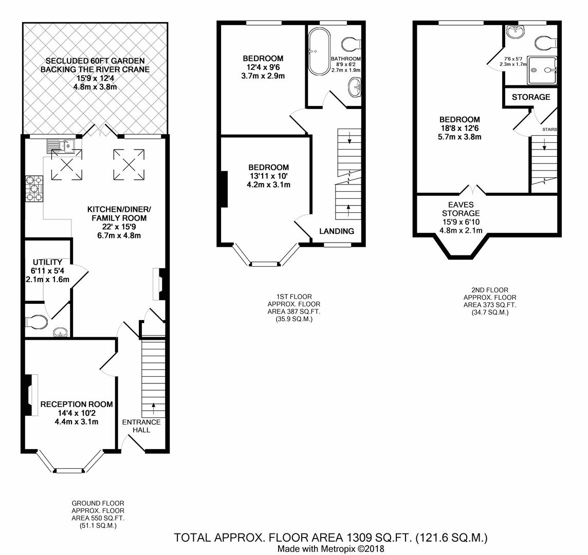 3 Bedrooms Terraced house for sale in Ailsa Avenue, St Margarets, Twickenham TW1