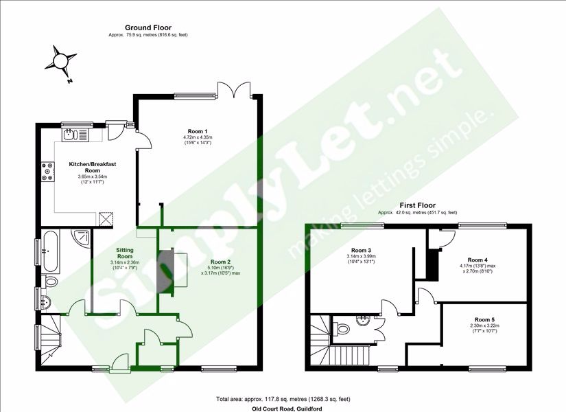 5 Bedrooms Semi-detached house to rent in Old Court Road, Guildford GU2