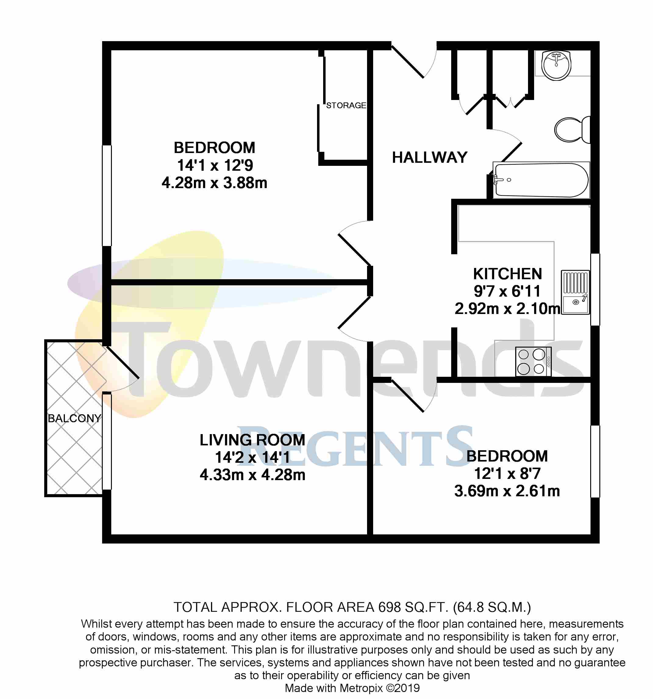 2 Bedrooms Flat to rent in Pinewood Court, Corrie Road, Addlestone, Surrey KT15