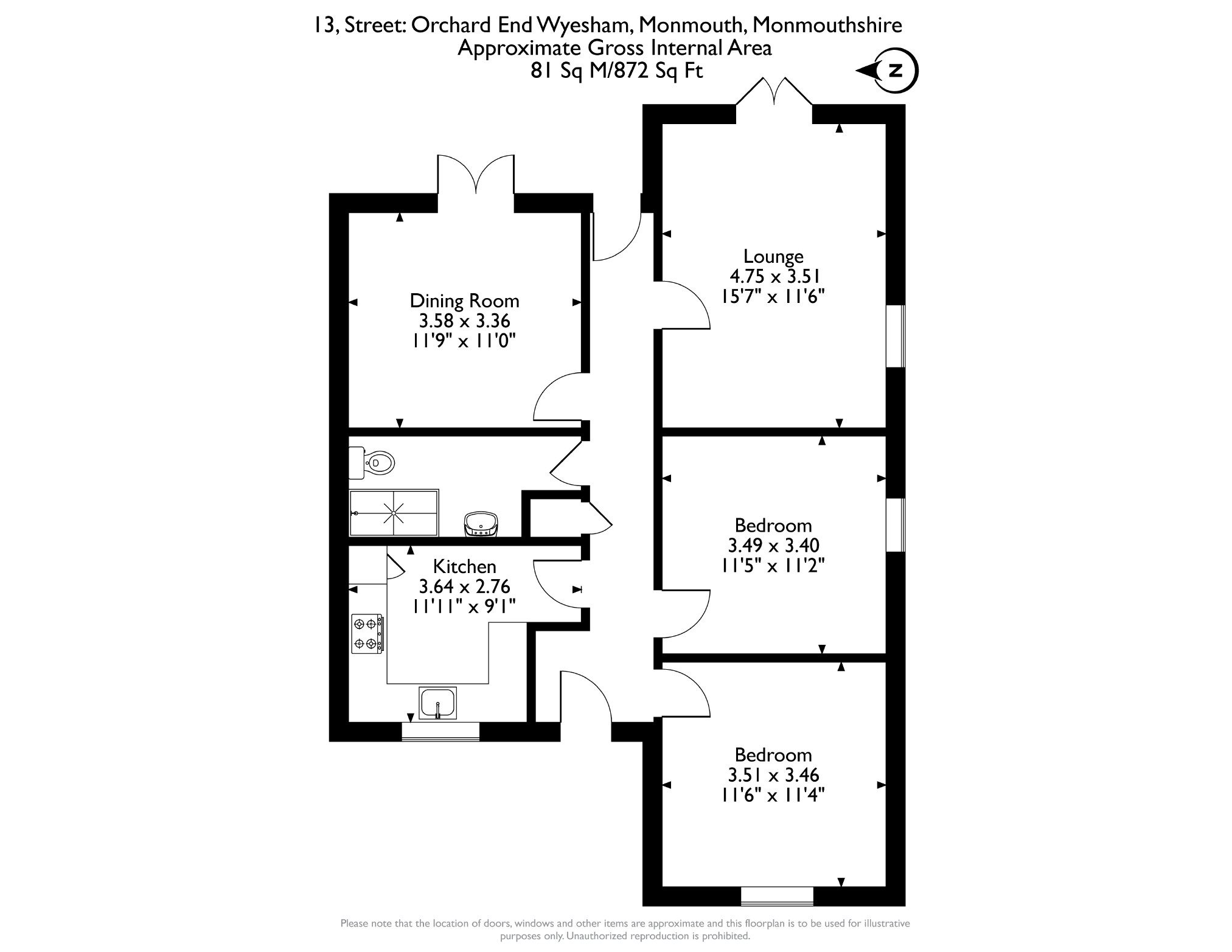 13, Orchard End, Wyesham, Monmouth floorplan