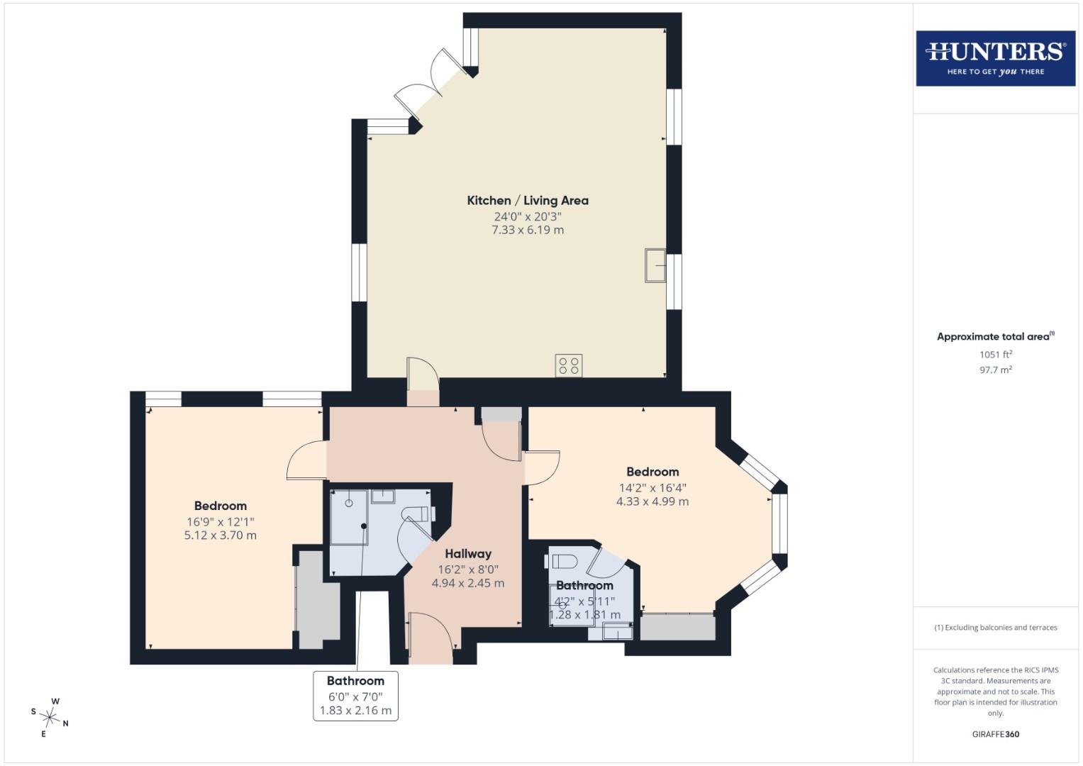 Allfield Apartment 3, Prince Of Wales Terrace, Scarborough floorplan