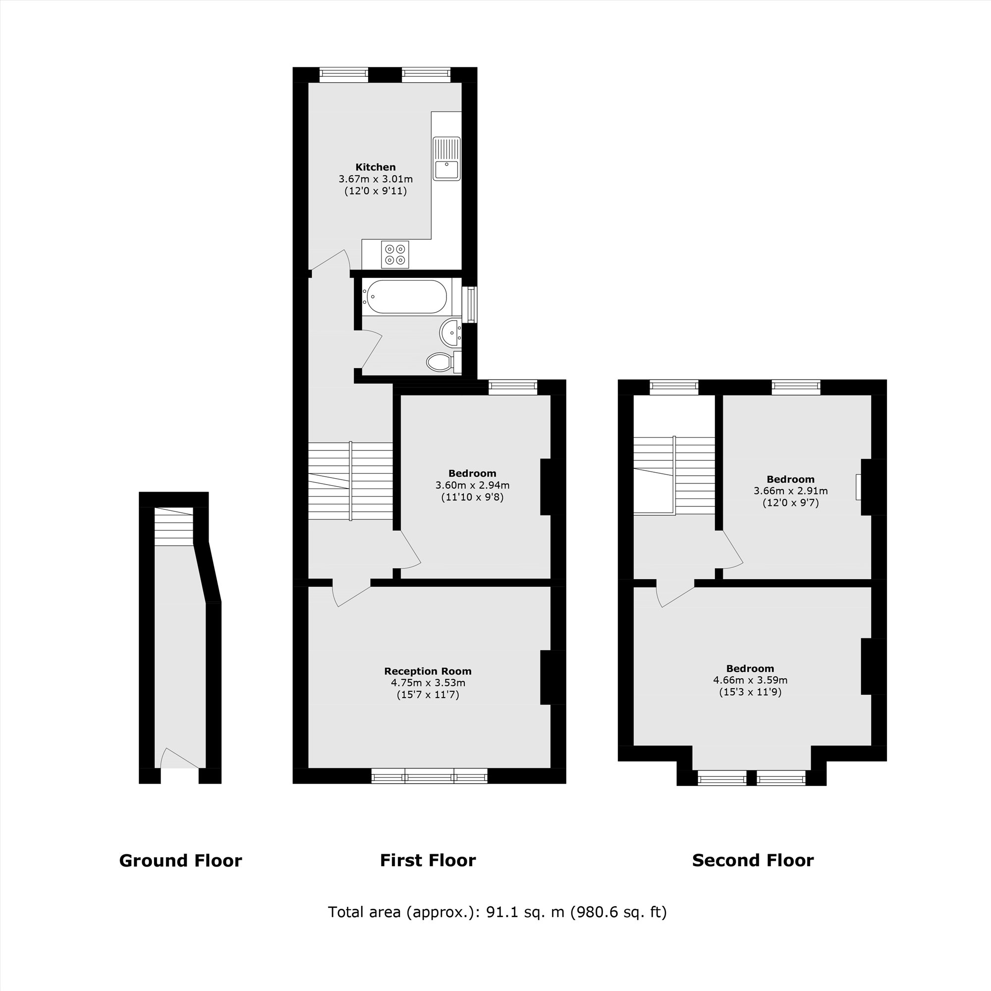 27B, Barmouth Road, London floorplan