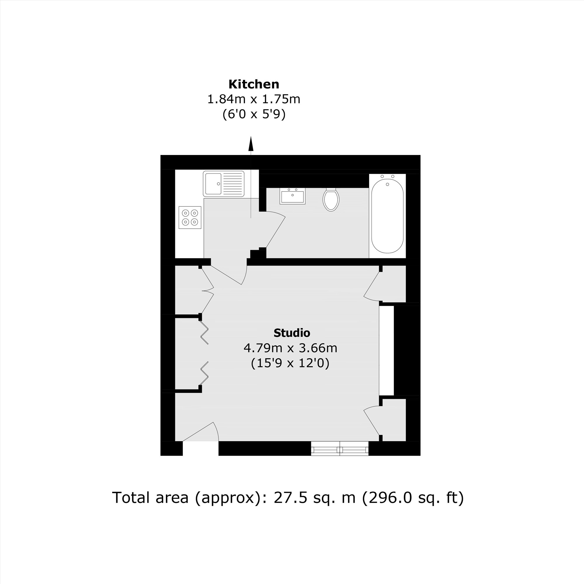 Lower Ground Floor Flat, 112, Kennington Road, London floorplan