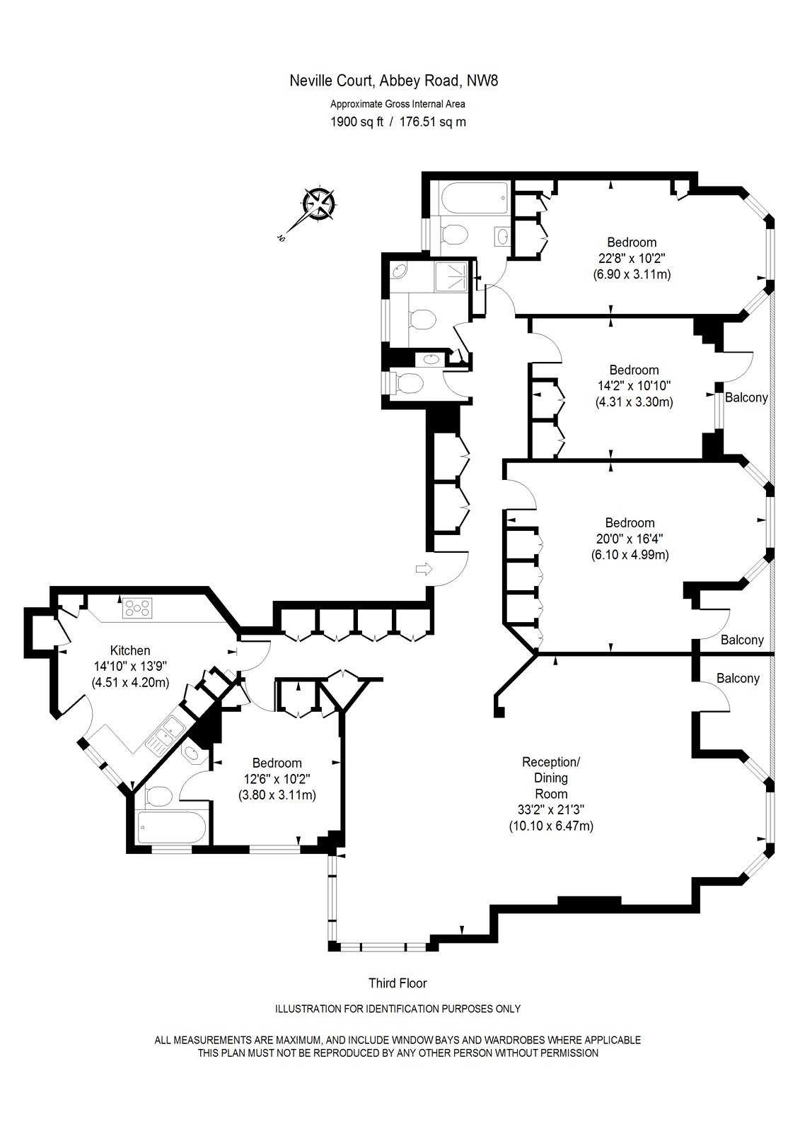 4 Bedrooms Flat to rent in Neville Court, Abbey Road, London NW8