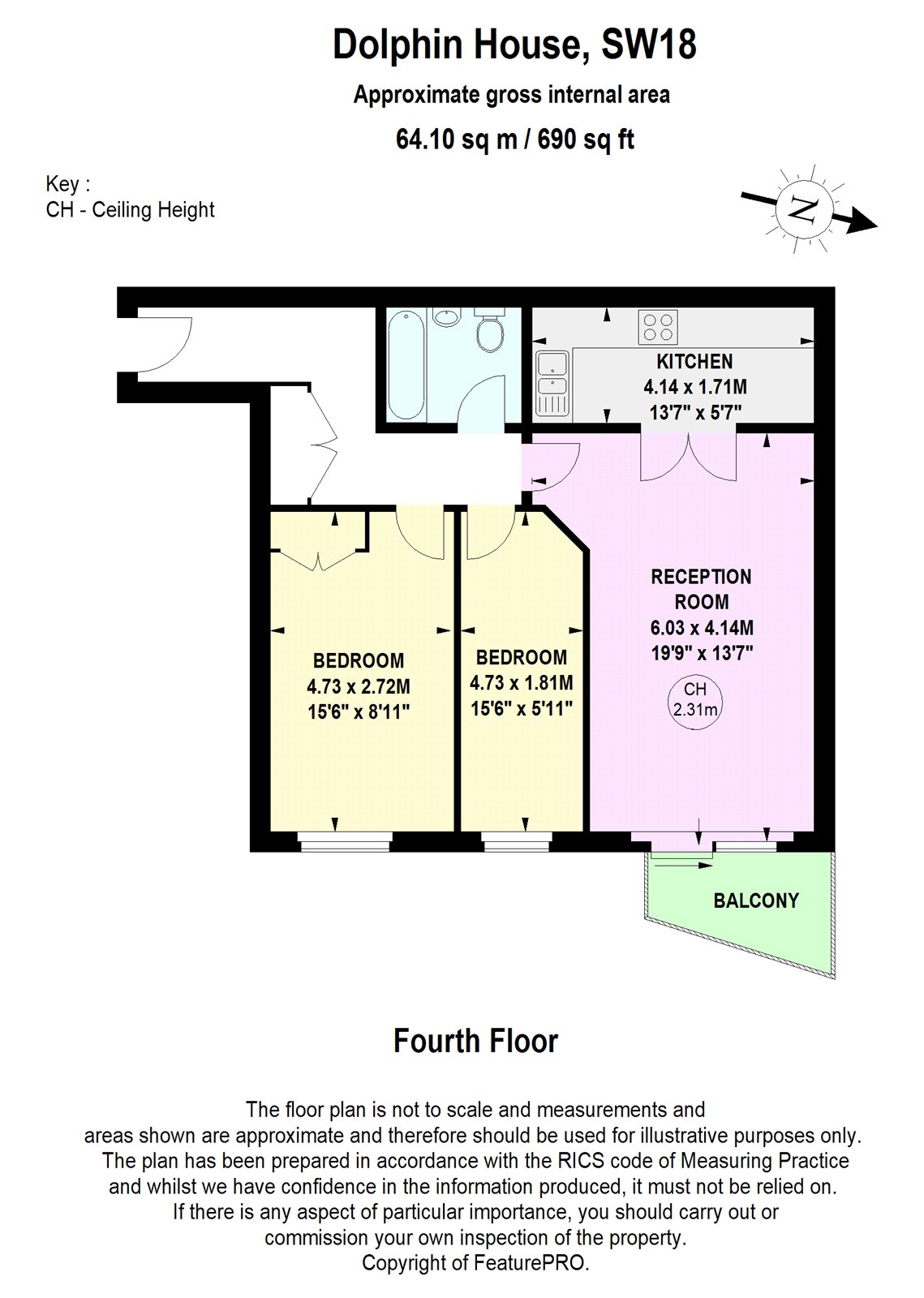 2 Bedrooms Flat to rent in Dolphin House, Smugglers Way, London SW18