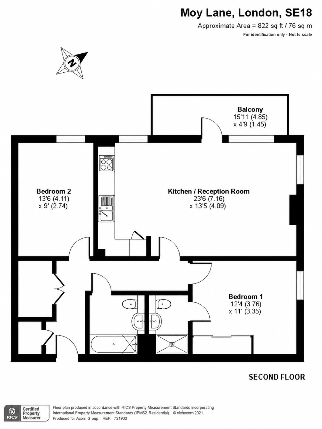 Flat 204, Chichely Heights, 2, Moy Lane, London floorplan