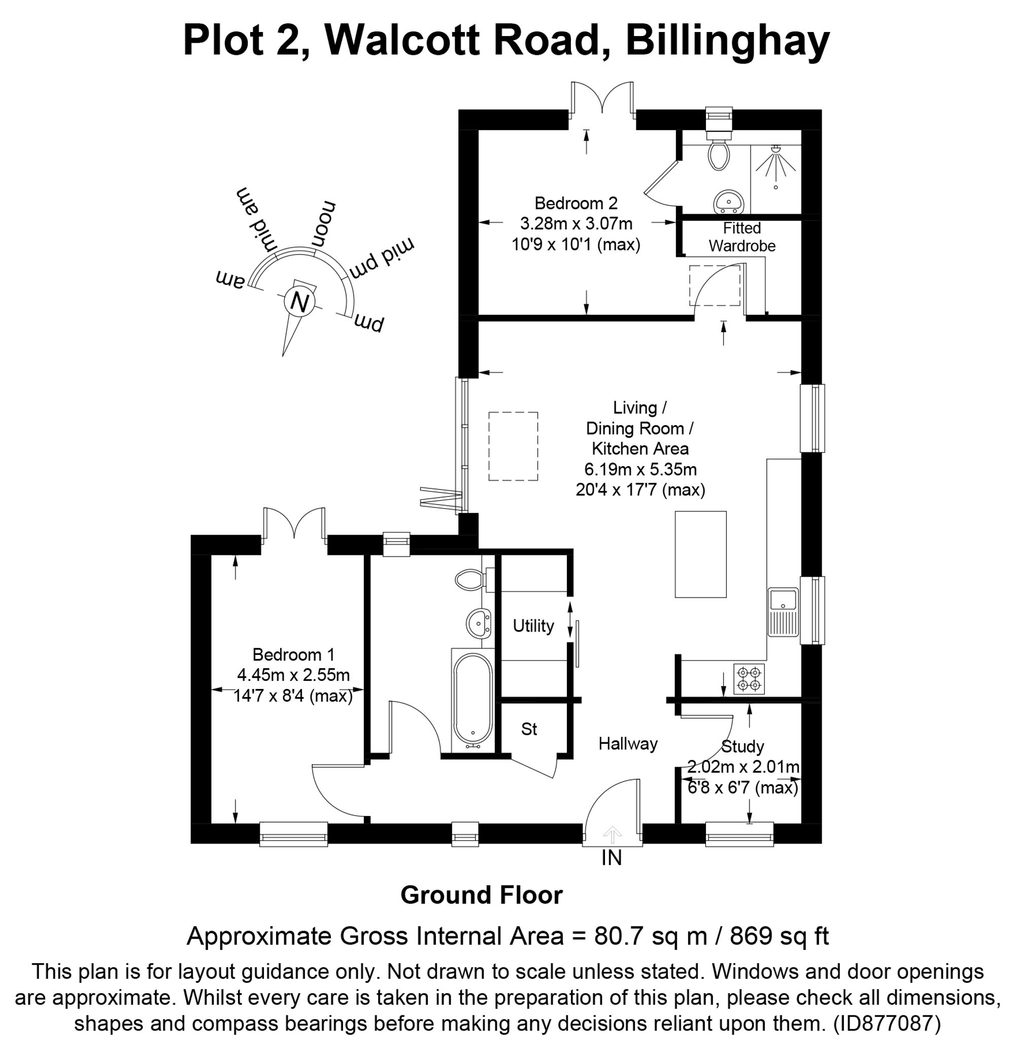 Walcott Road, Billinghay LN4, 2 bedroom detached bungalow for sale