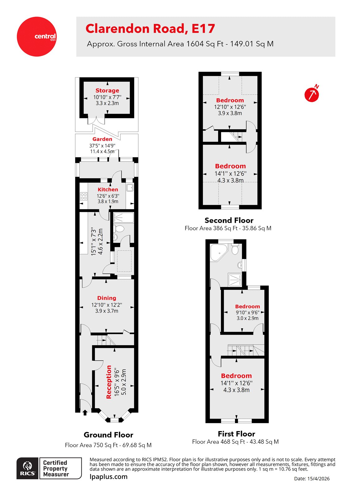 58, Clarendon Road, London floorplan
