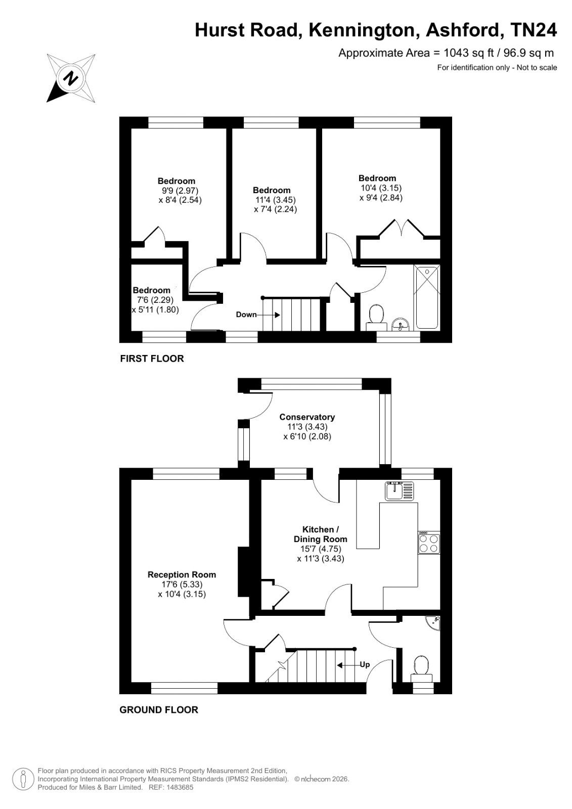25, Hurst Road, Ashford floorplan