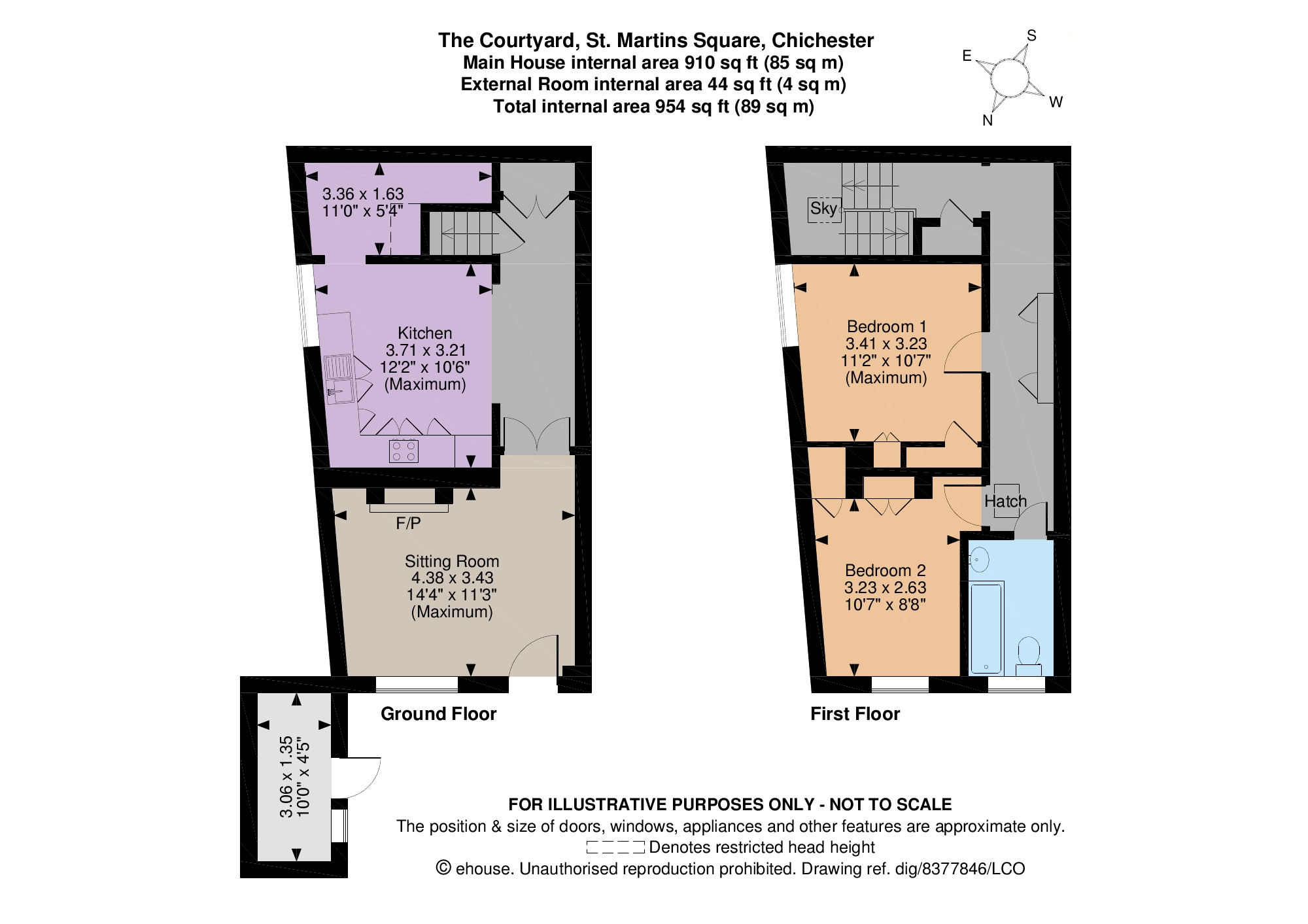 2 Bedrooms Terraced house for sale in The Courtyard, St. Martins Square, Chichester, West Sussex PO19