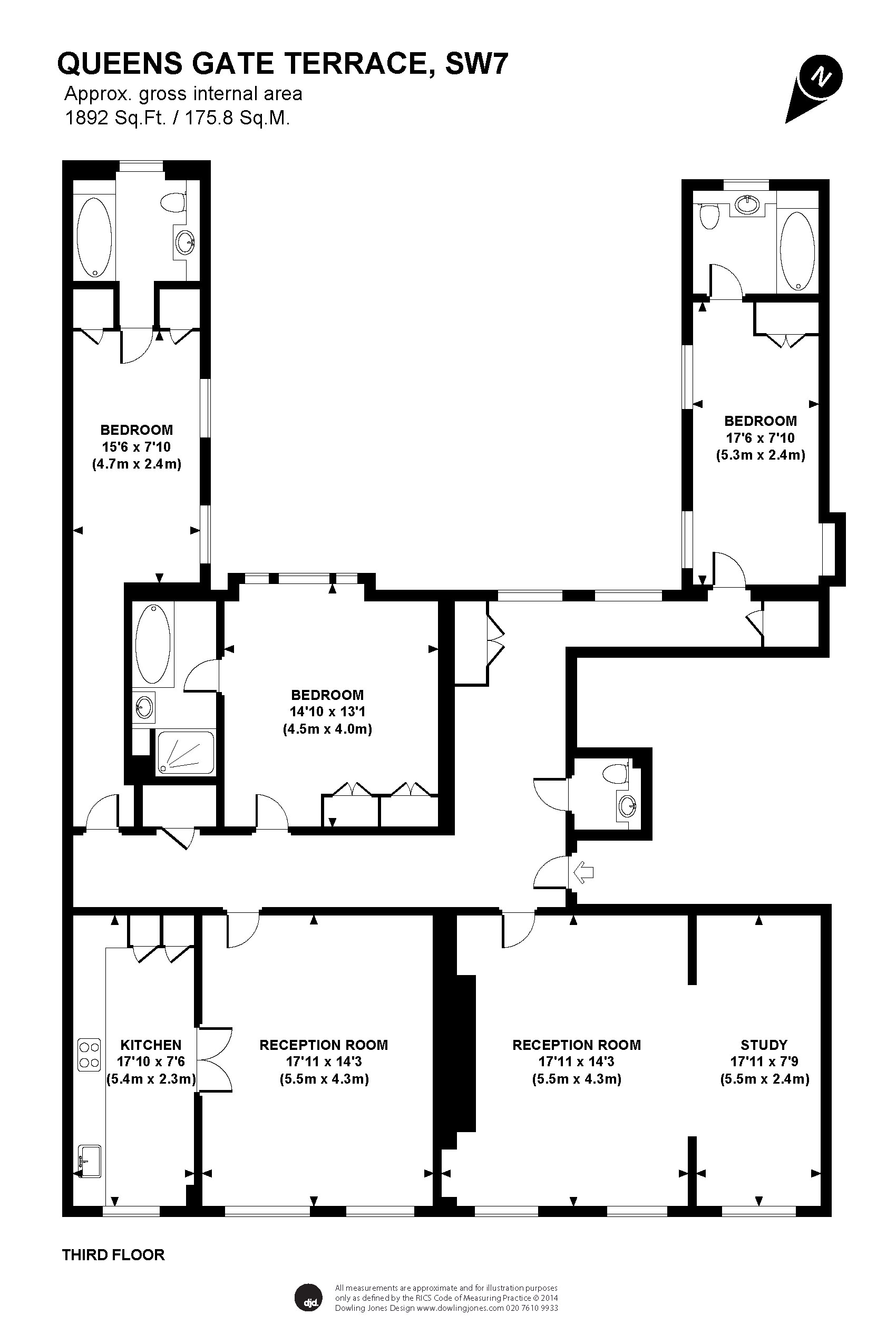 3 Bedrooms Flat to rent in Queen's Gate Terrace, London SW7