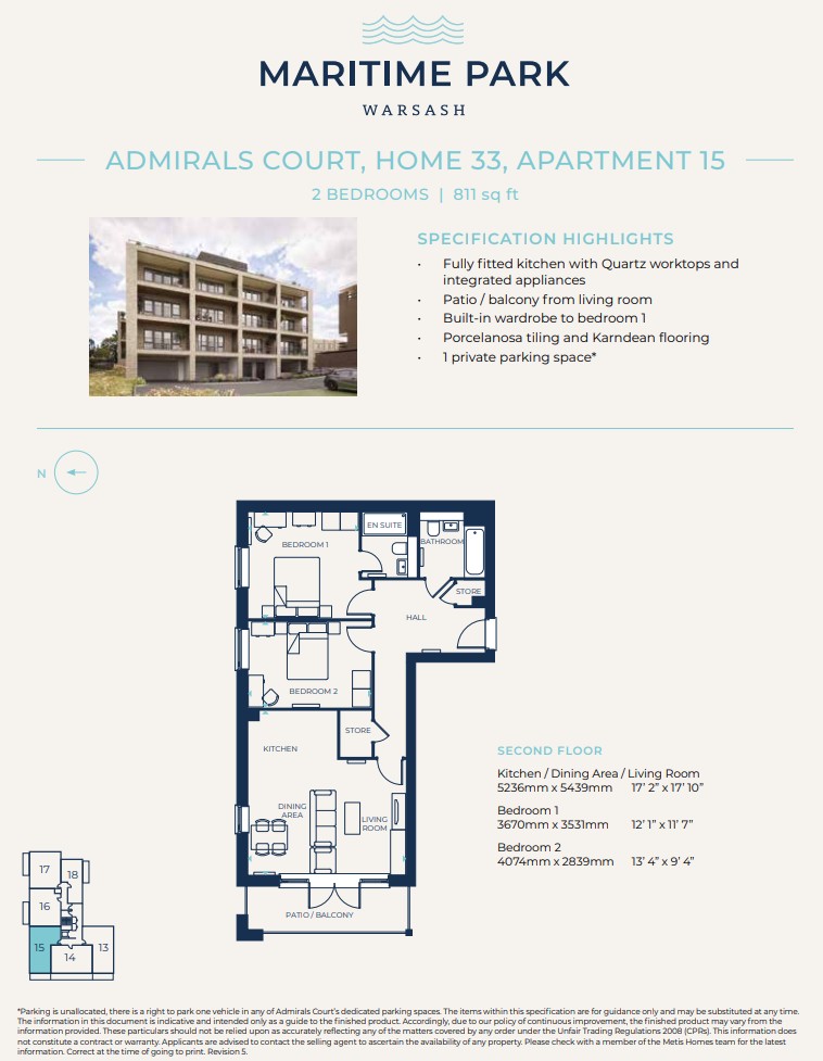 Plot 33, 15, Admirals Court, Newtown Road floorplan