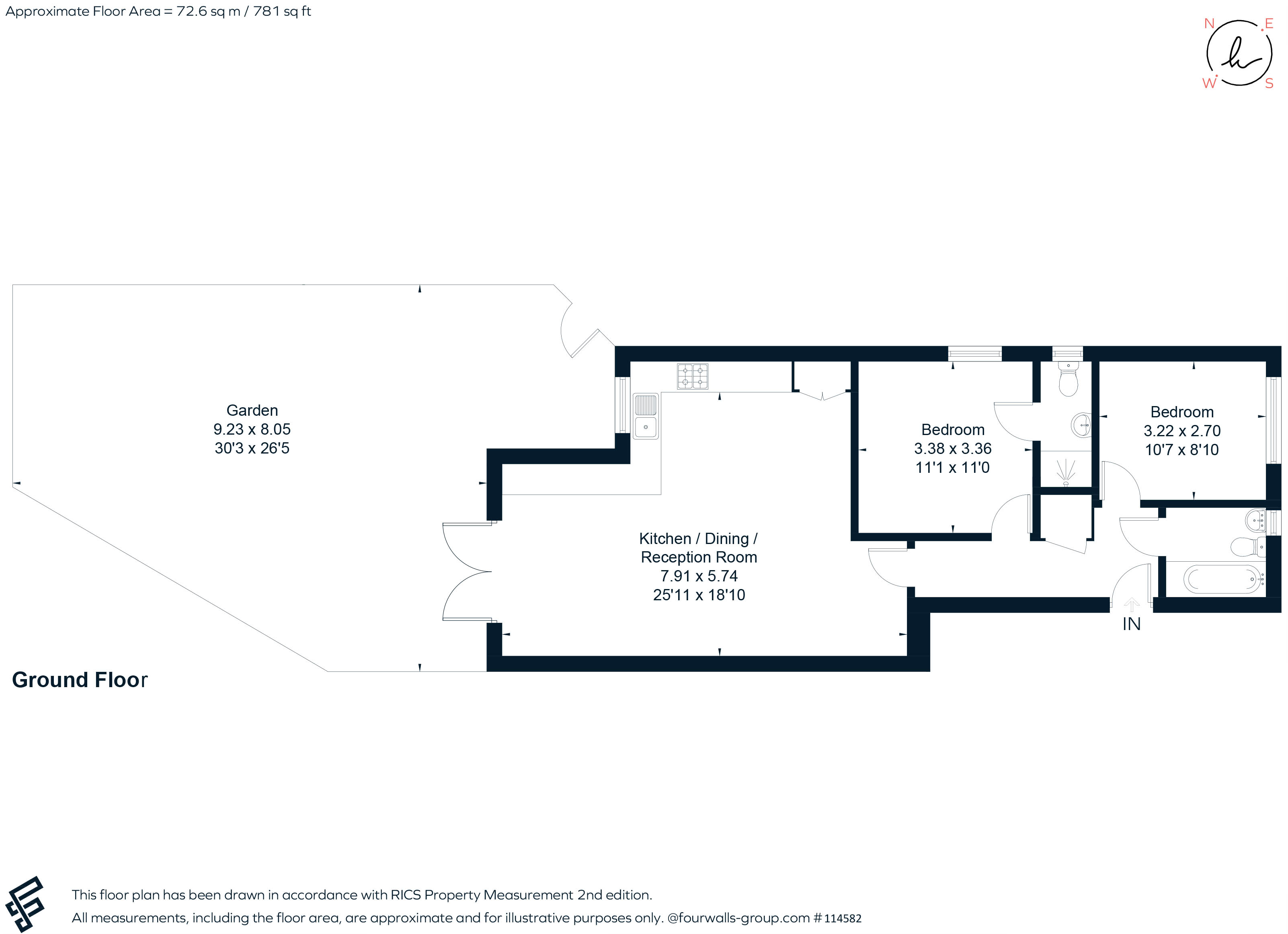 Flat 2, Mulberry House, 4, Bladon Close, Oxford floorplan