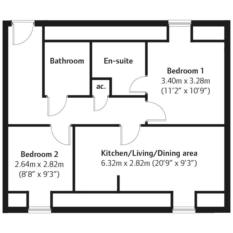 2 Bedrooms Flat for sale in 