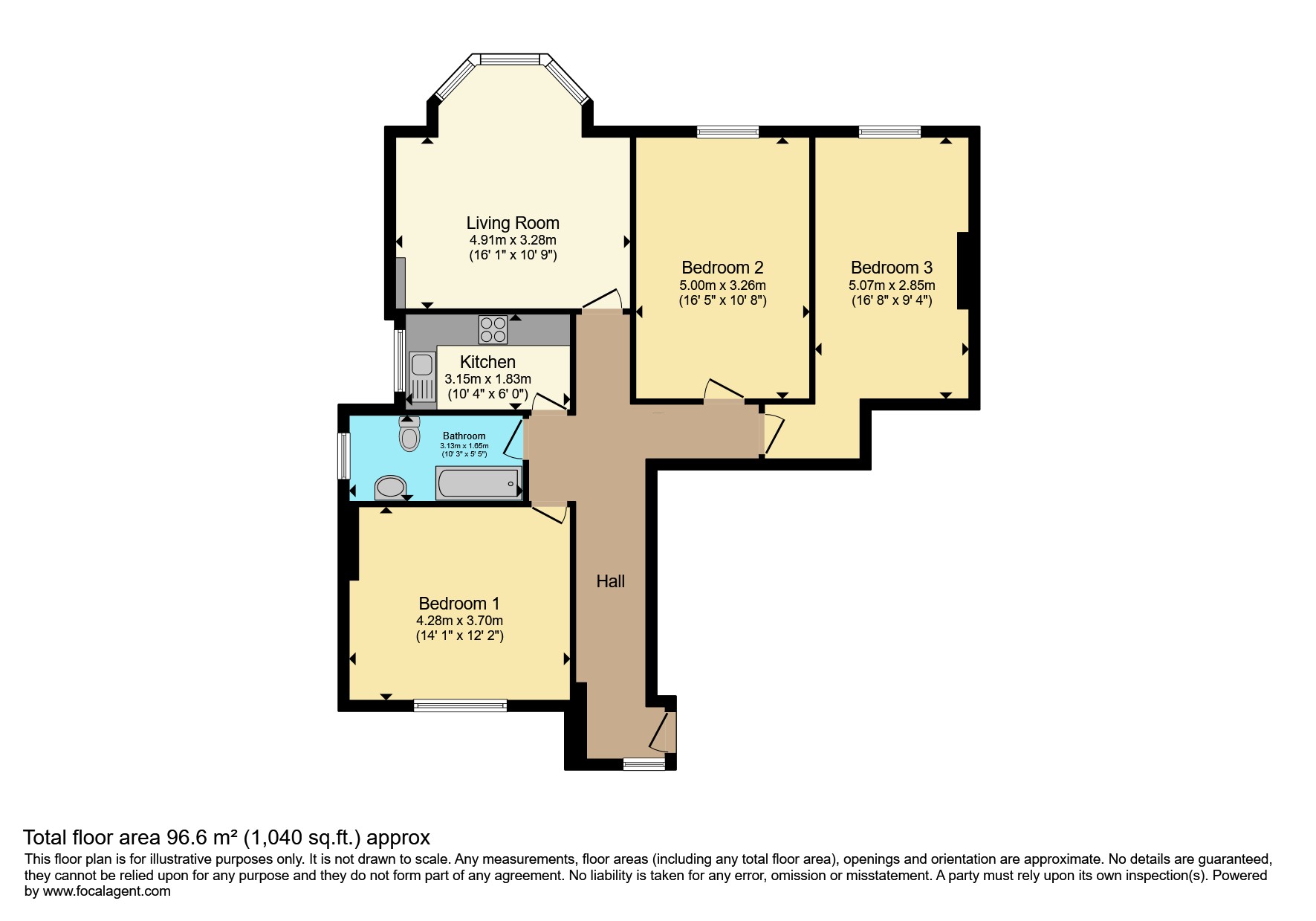 Flat 3, Havelock House, Lucknow Road, Nottingham floorplan